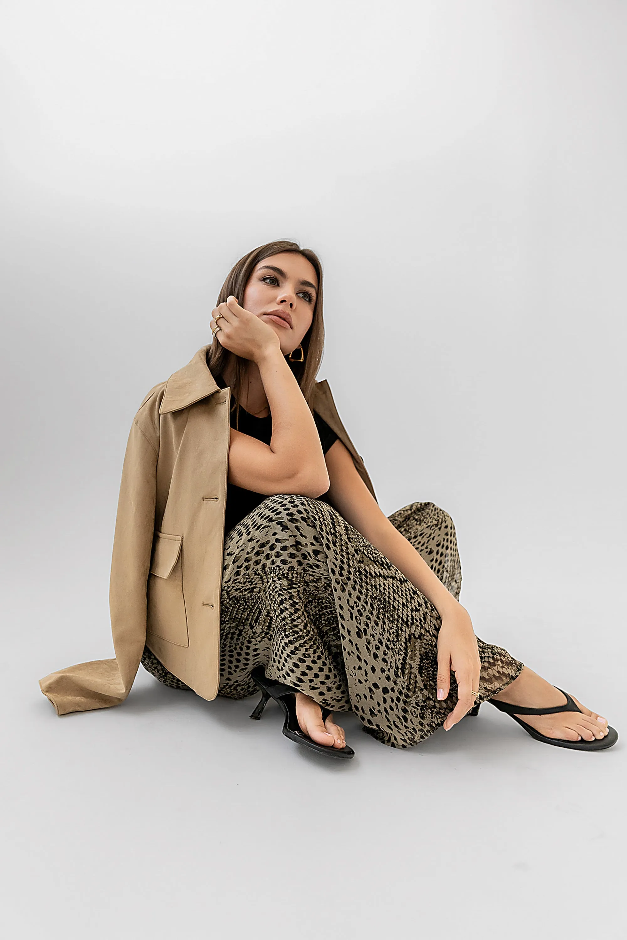 Aden Suede Jacket in Khaki sold by bohme product image thumbnail 5