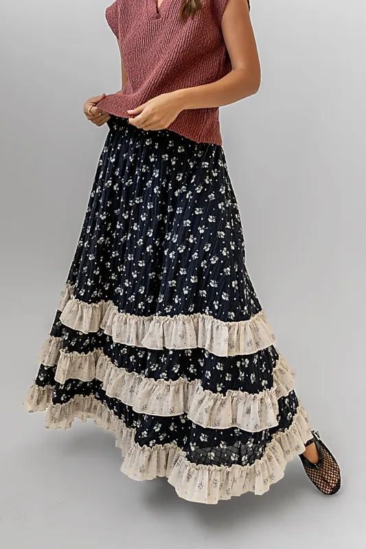 Aries Floral Maxi Skirt sold by bohme