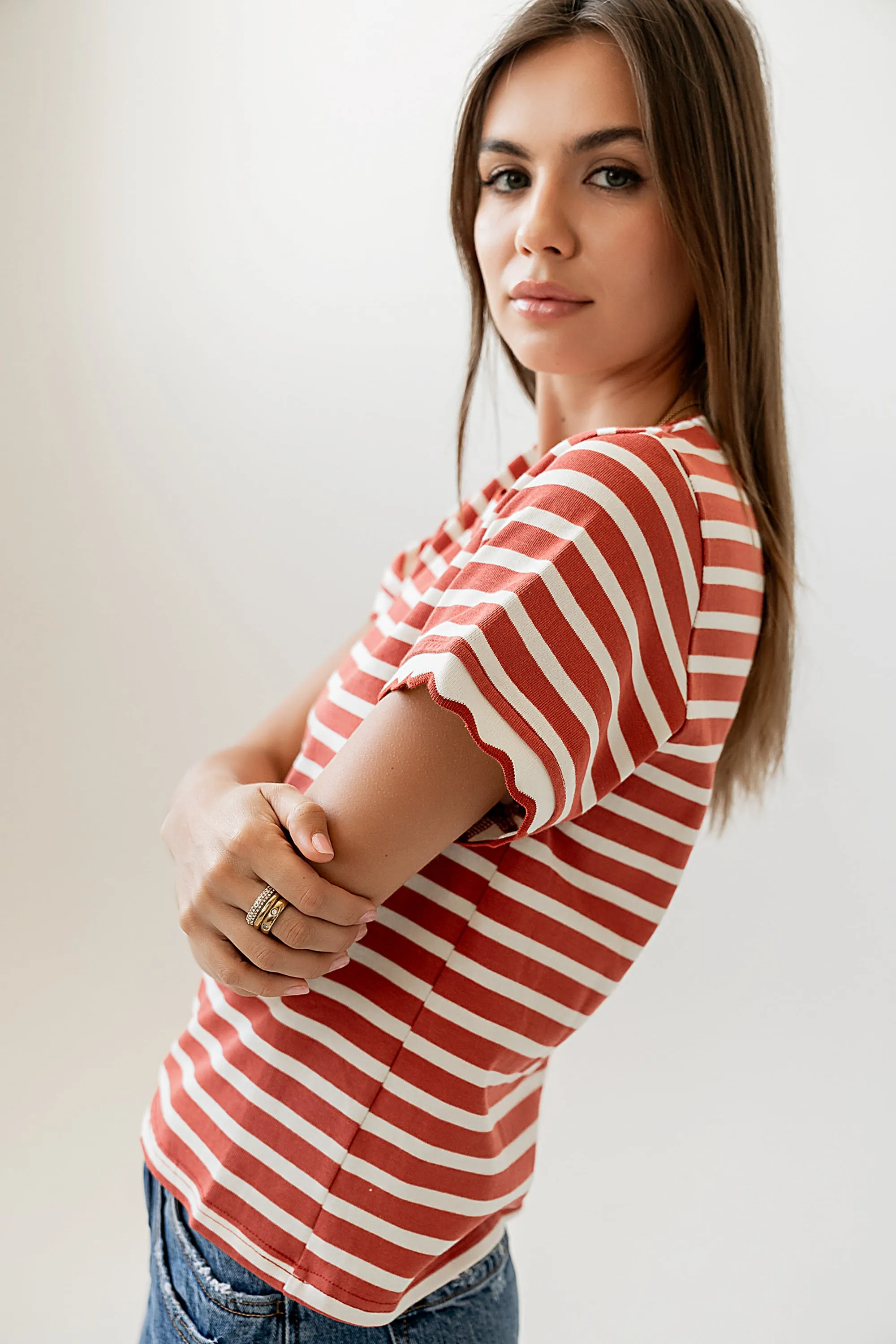 Walker Scalloped Top in Marsala sold by bohme product image thumbnail 3