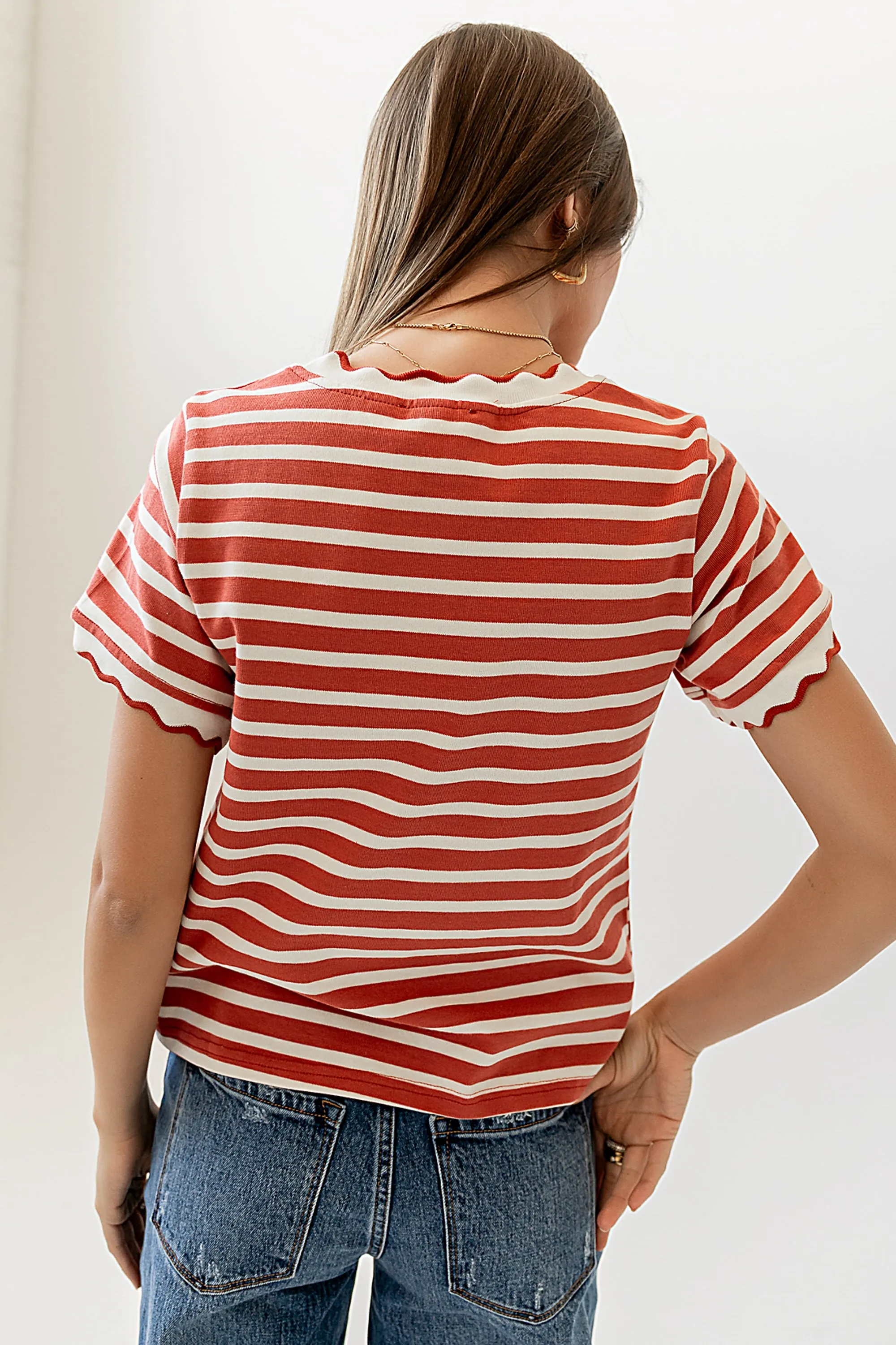 Walker Scalloped Top in Marsala sold by bohme product image thumbnail 4