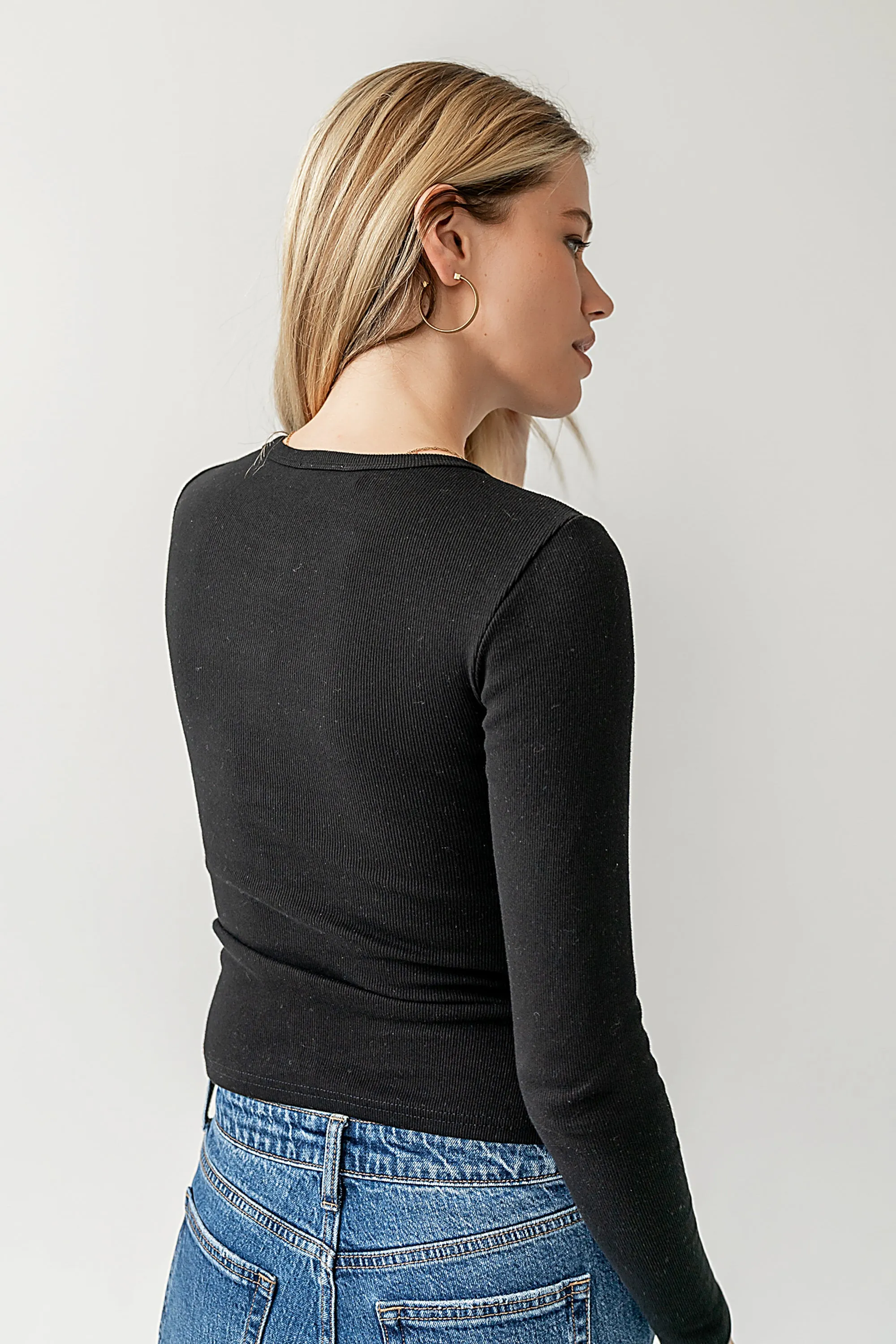 Mia Button Up Top in Black - FINAL SALE sold by bohme product image thumbnail 2