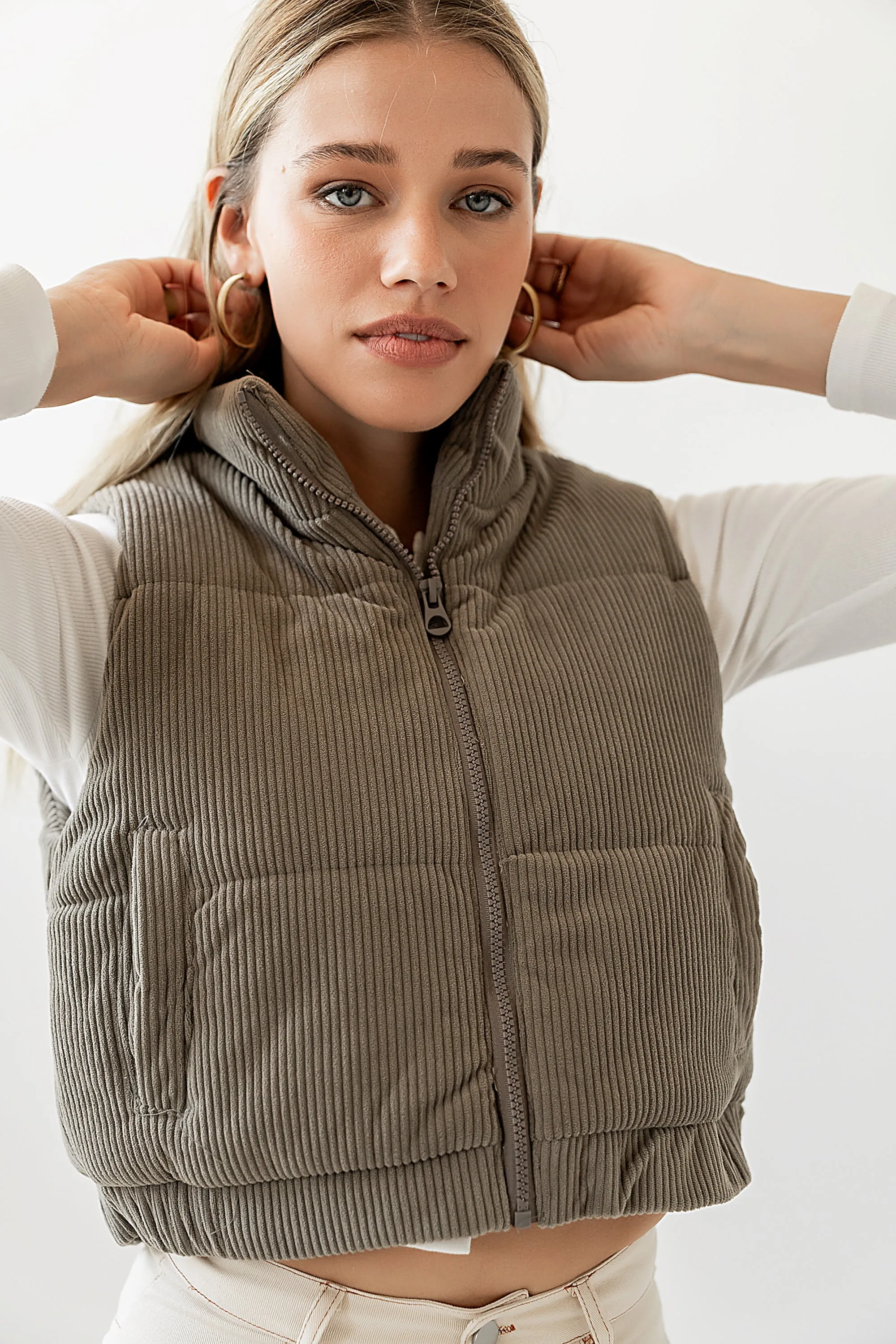 August Corduroy Vest in Sage - FINAL SALE sold by bohme product image thumbnail 3