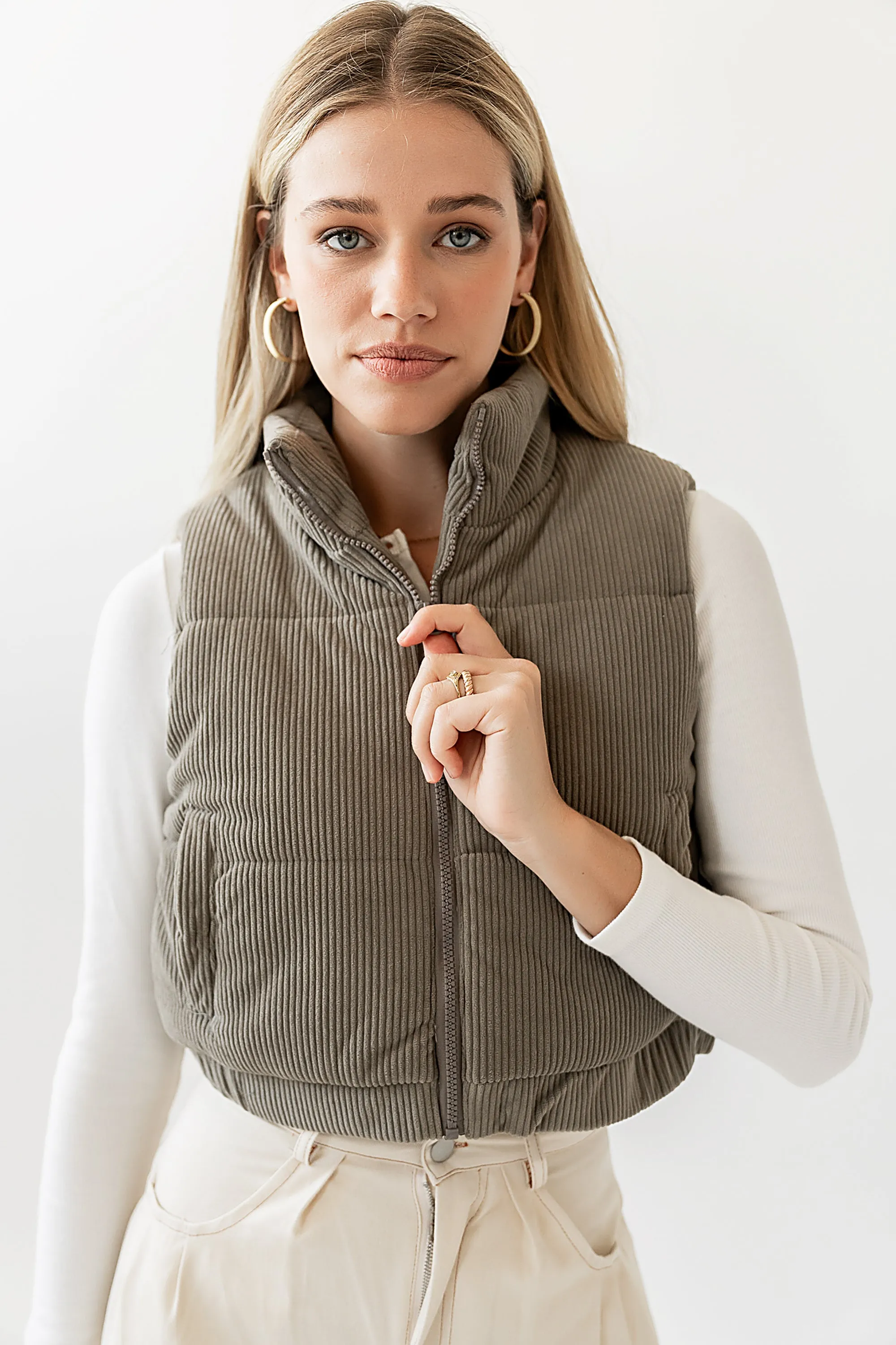 August Corduroy Vest in Sage - FINAL SALE sold by bohme product image thumbnail 4
