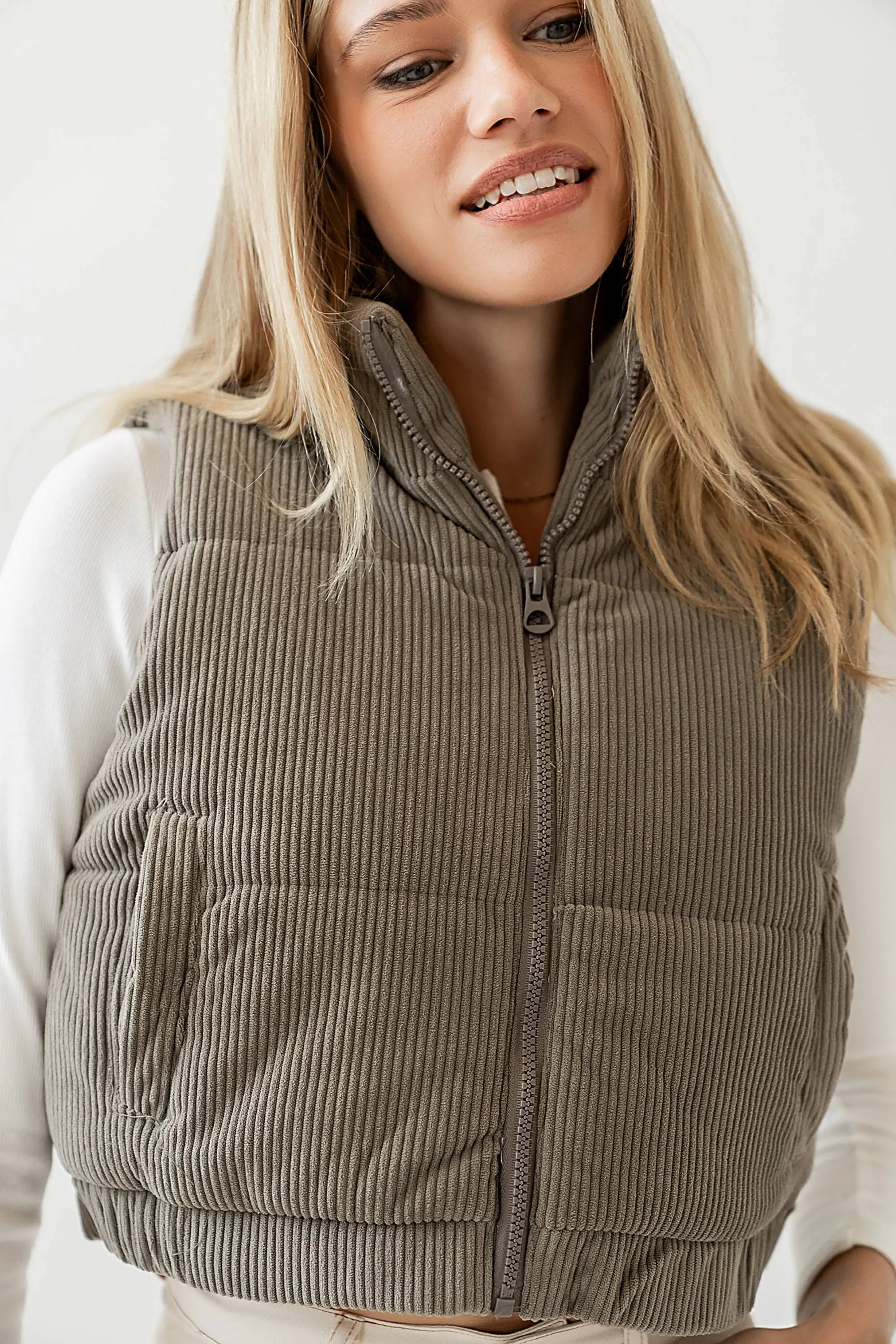 August Corduroy Vest in Sage - FINAL SALE sold by bohme product image thumbnail 5