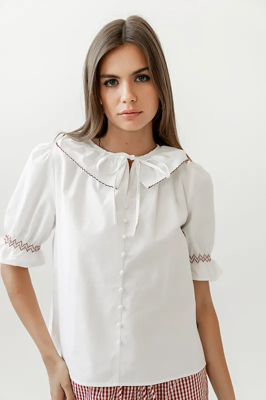 Gemma Collared Blouse sold by bohme