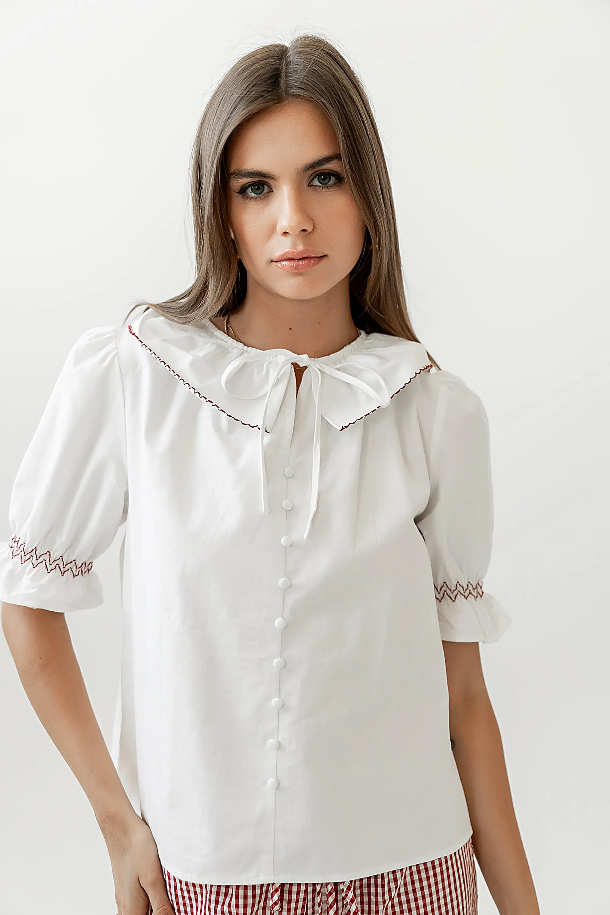 Gemma Collared Blouse sold by bohme
