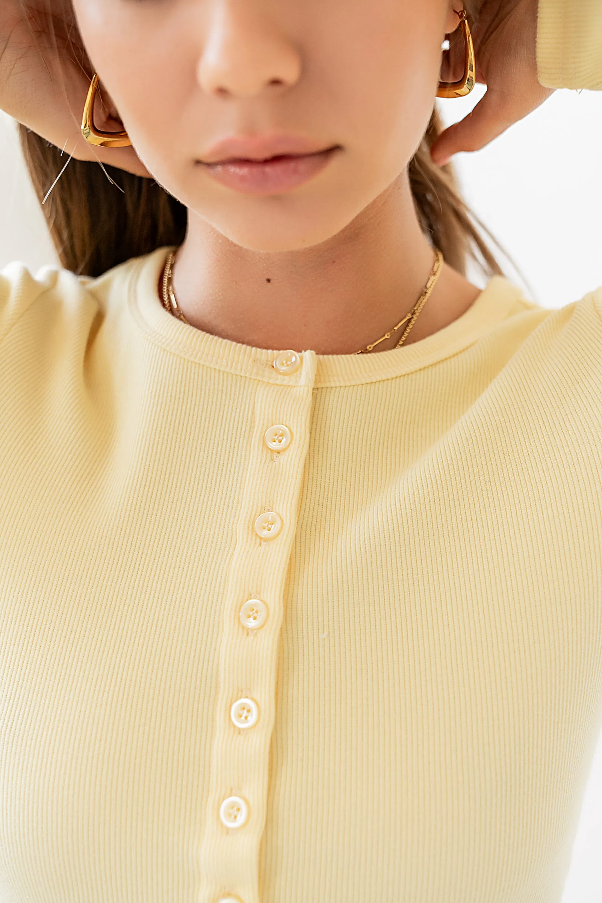 Mia Button Up Top in Yellow sold by bohme product image thumbnail 5