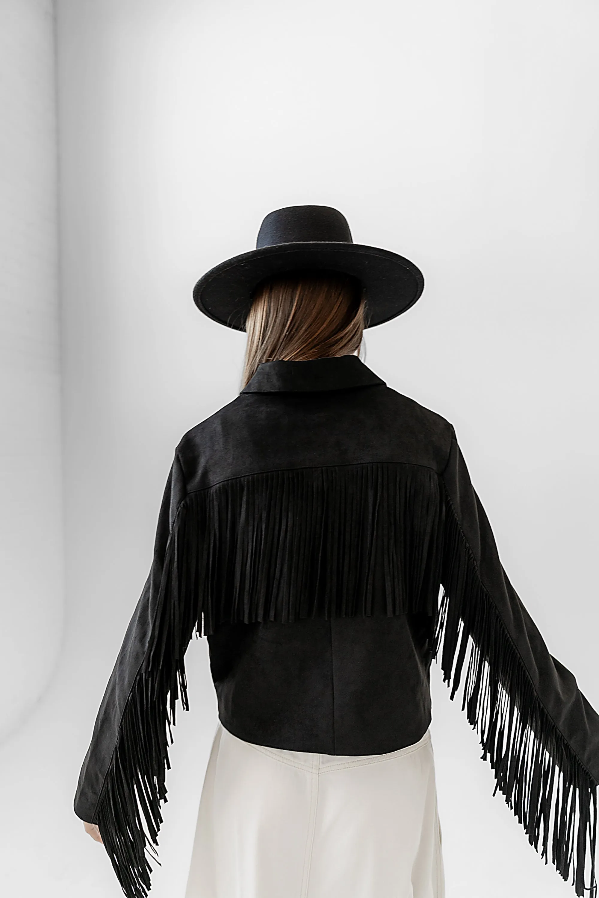 Bridget Fringe Jacket in Black sold by bohme product image thumbnail 2