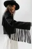 Bridget Fringe Jacket in Black sold by bohme