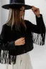 Bridget Fringe Jacket in Black sold by bohme