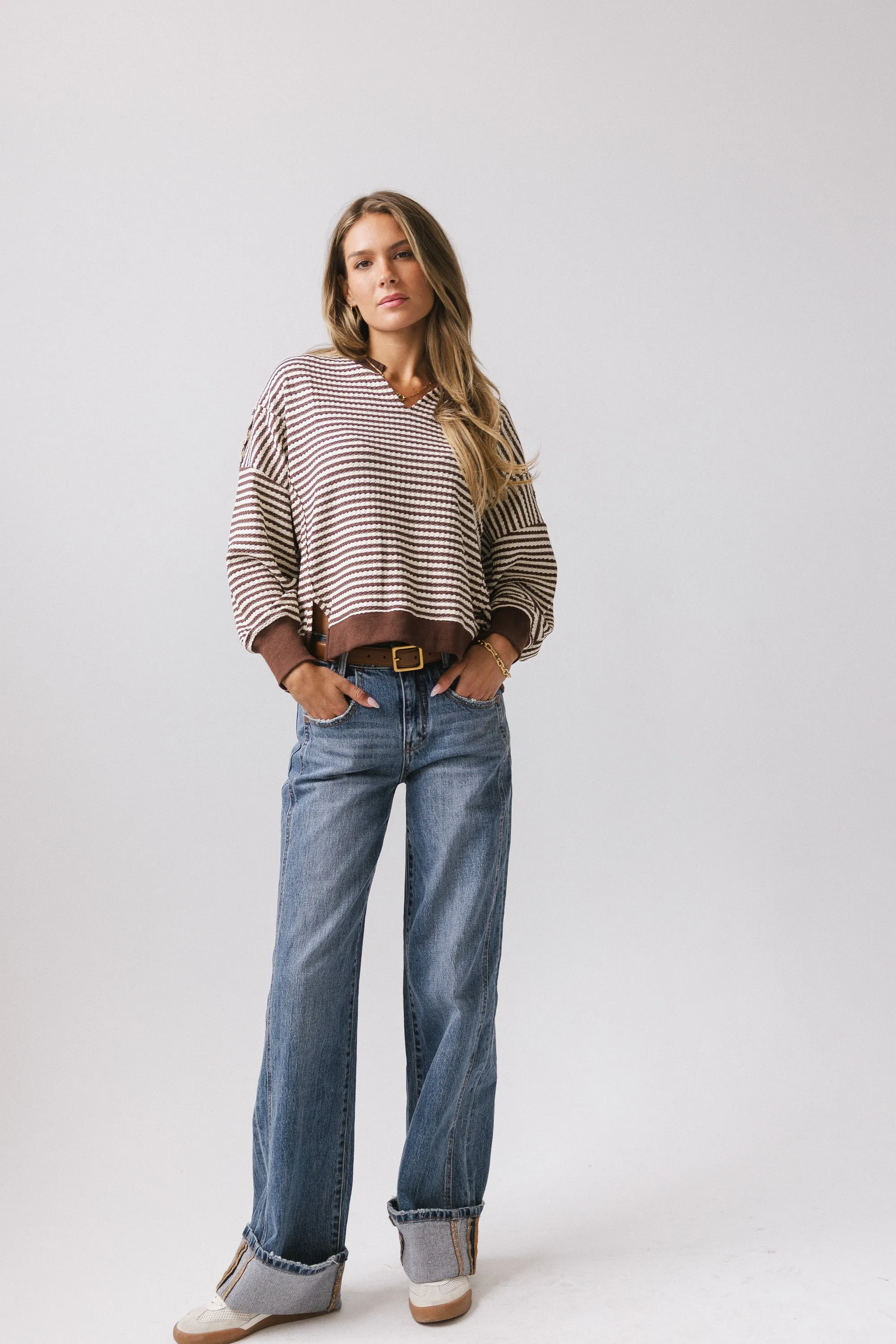 Wells Striped Top in Brown sold by bohme product image thumbnail 3