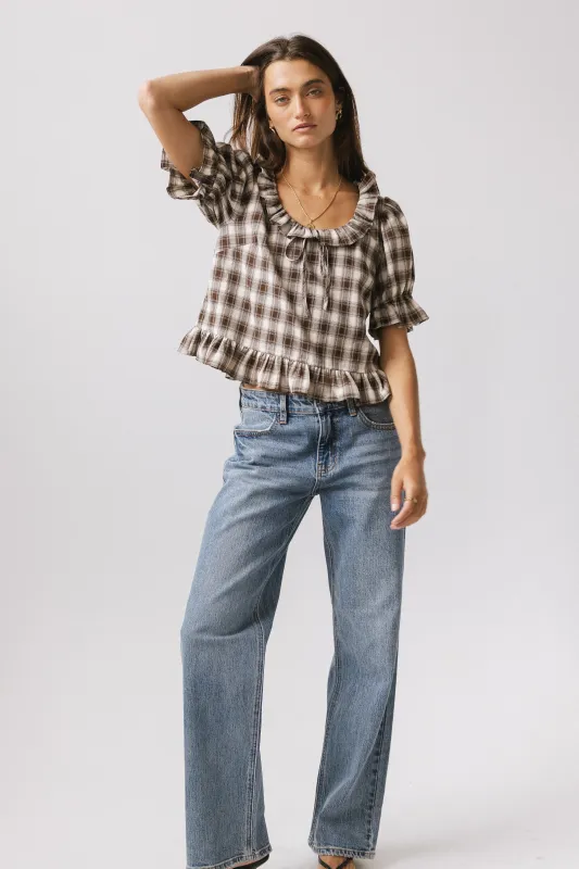 Liam Plaid Blouse sold by bohme