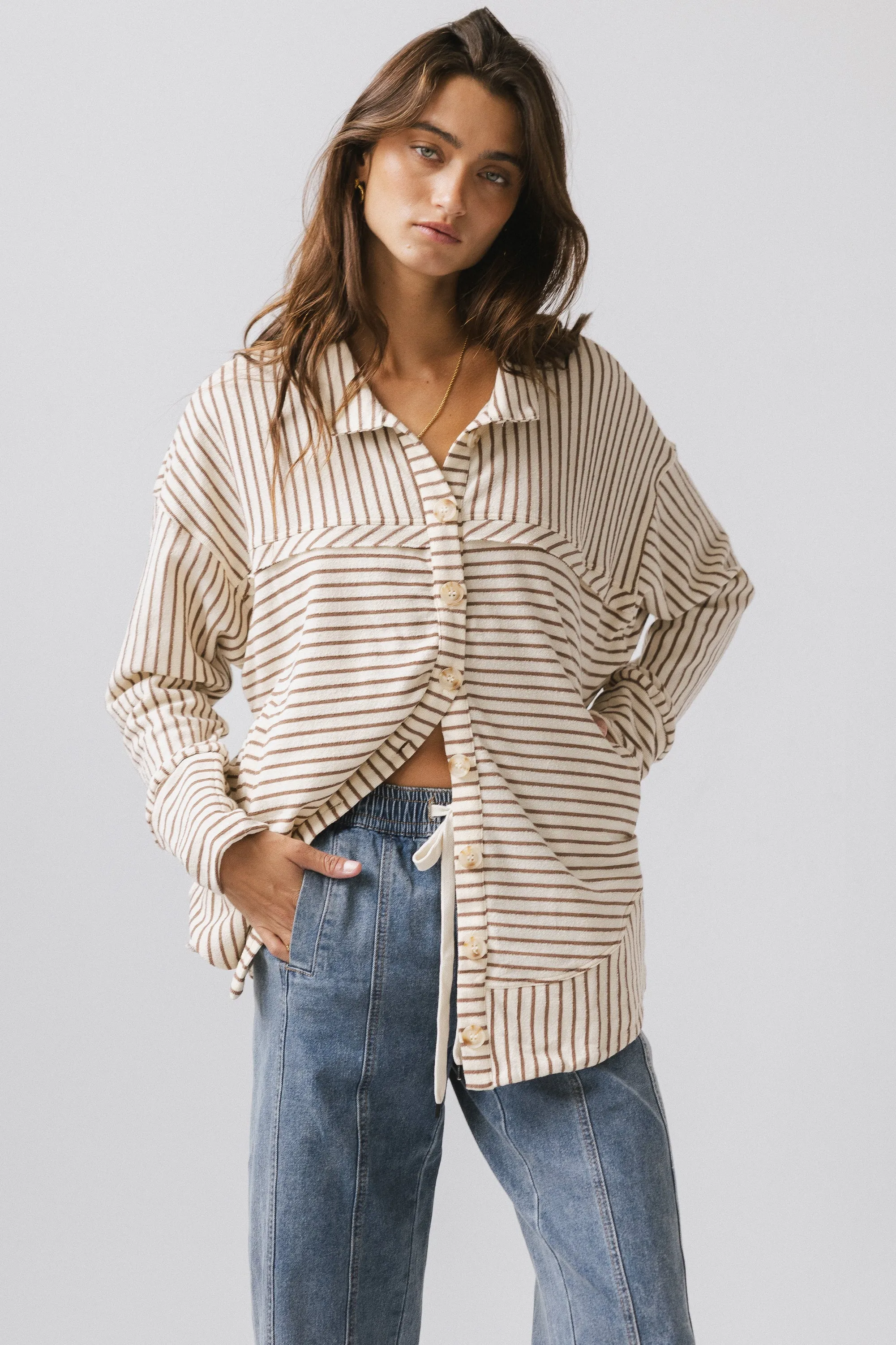 Ares Striped Button Up sold by bohme