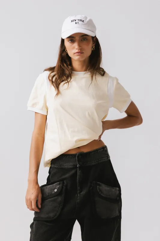 Emma Contrast Top in Yellow sold by bohme