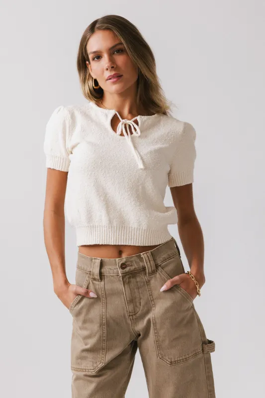 Brady Knit Top in Cream sold by bohme
