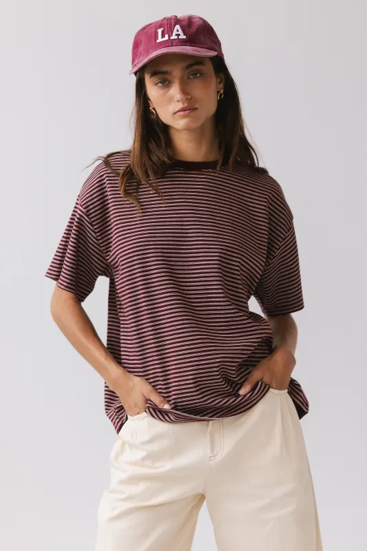 Salem Knit Top in Burgundy sold by bohme