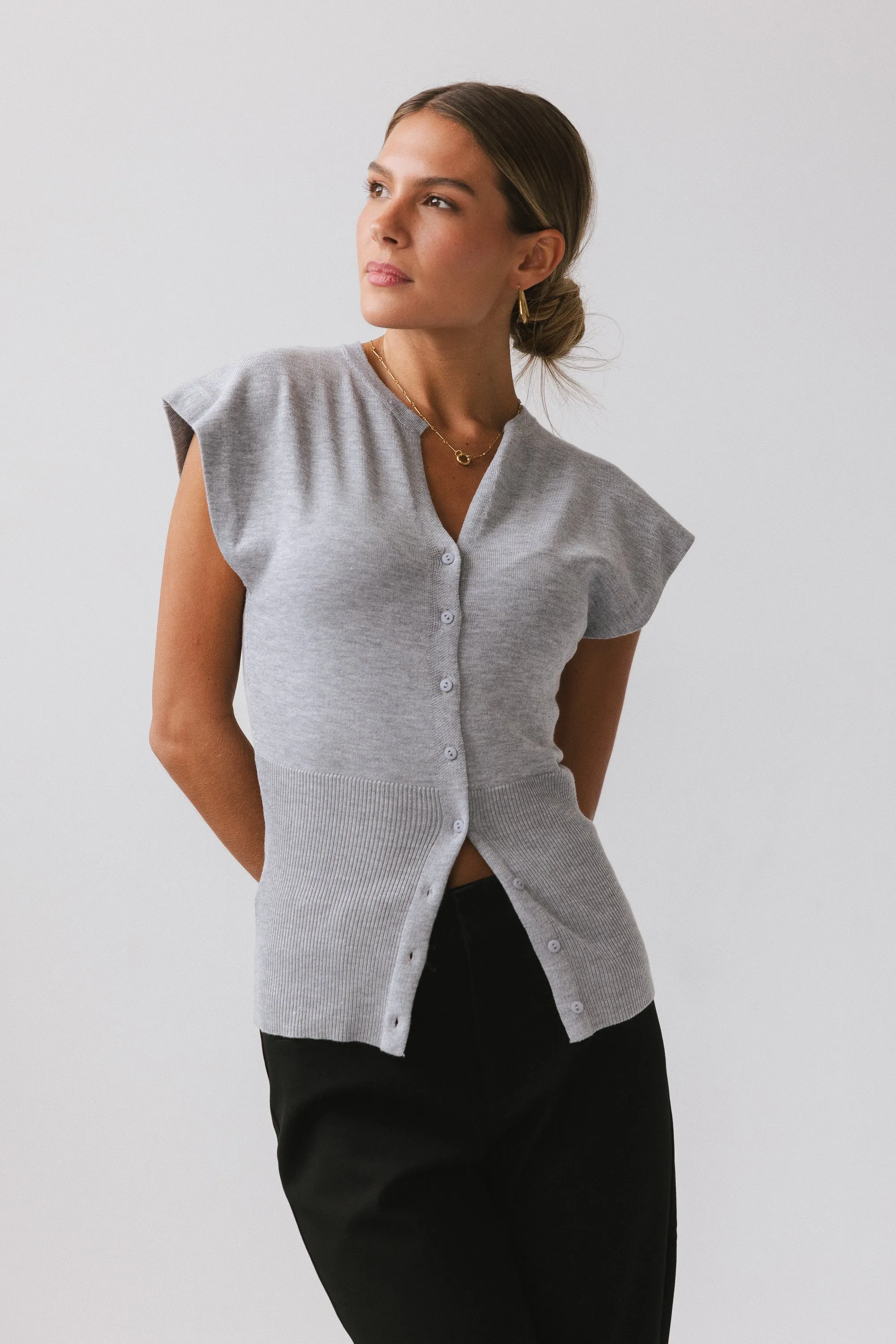 Marco Knit Top in Heather Grey sold by bohme product image thumbnail 4