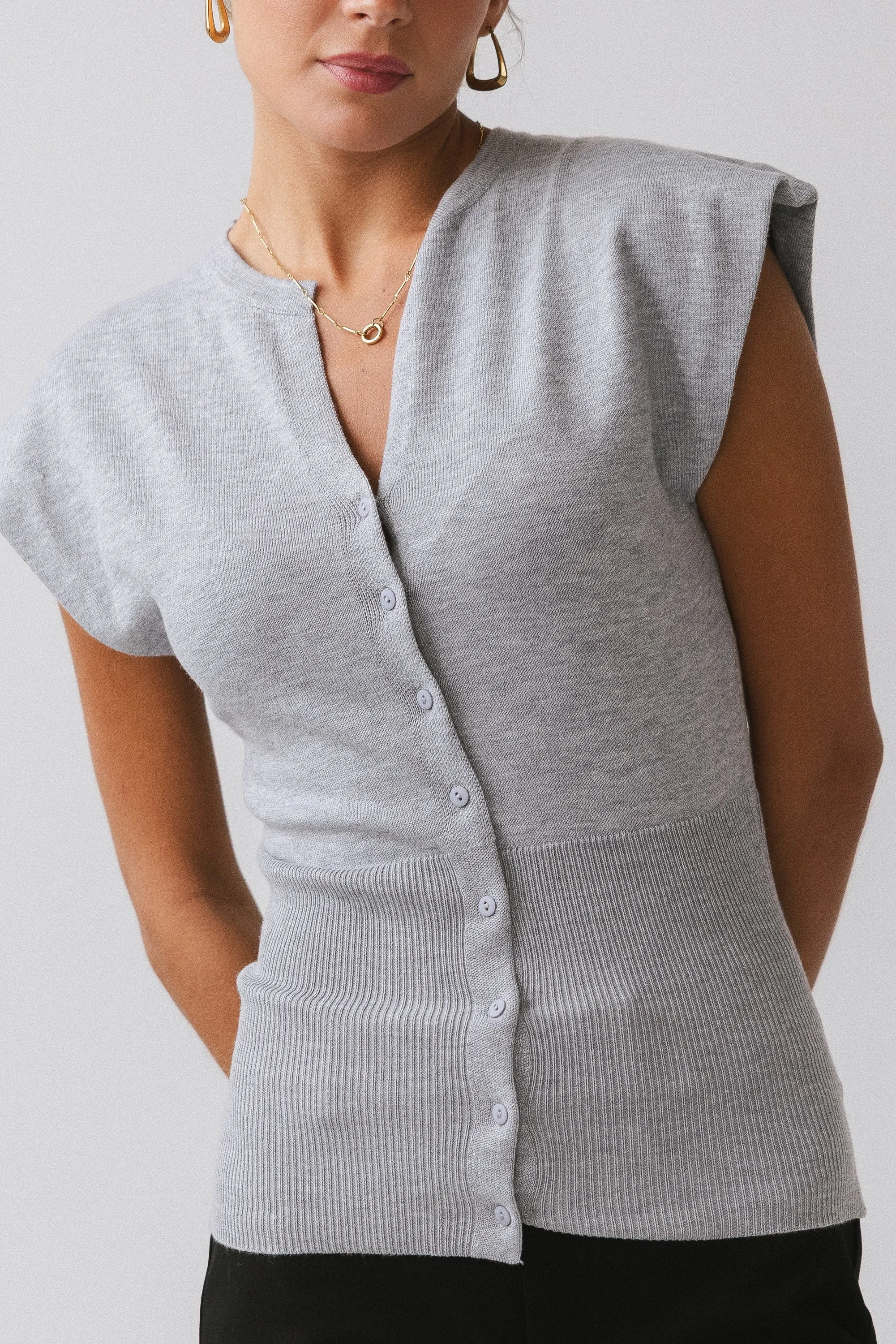 Marco Knit Top in Heather Grey sold by bohme product image thumbnail 5