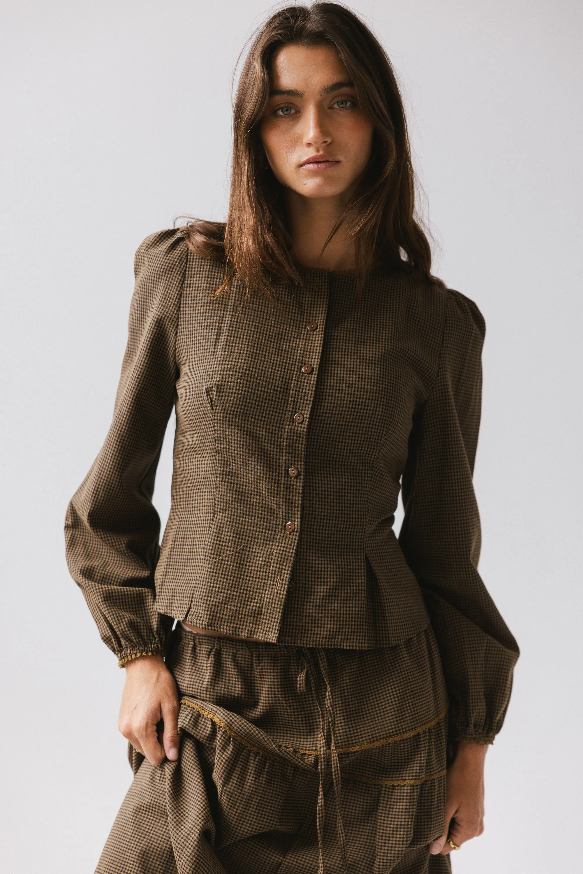 Keira Gingham Blouse sold by bohme