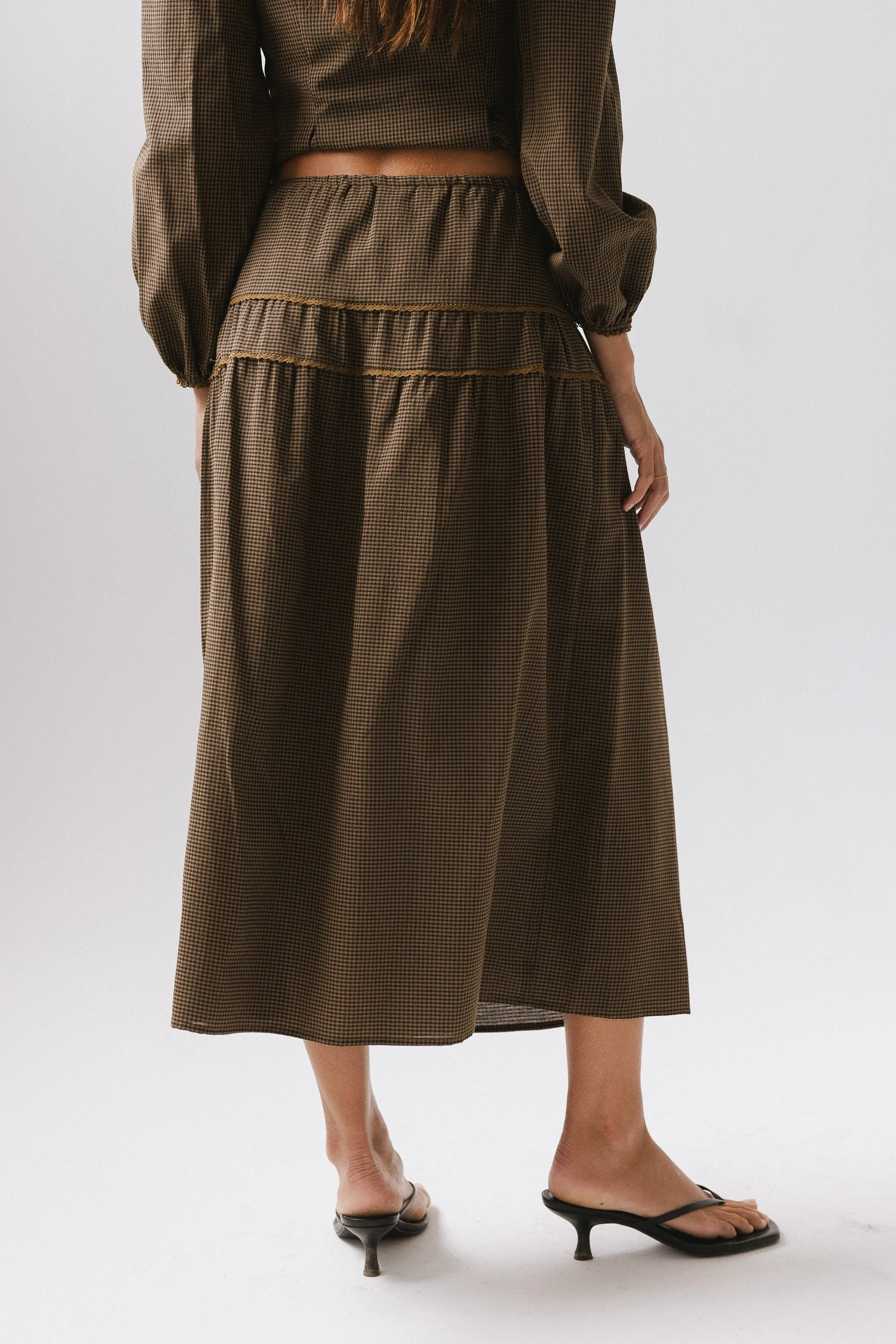 Keira Gingham Midi Skirt sold by bohme product image thumbnail 2