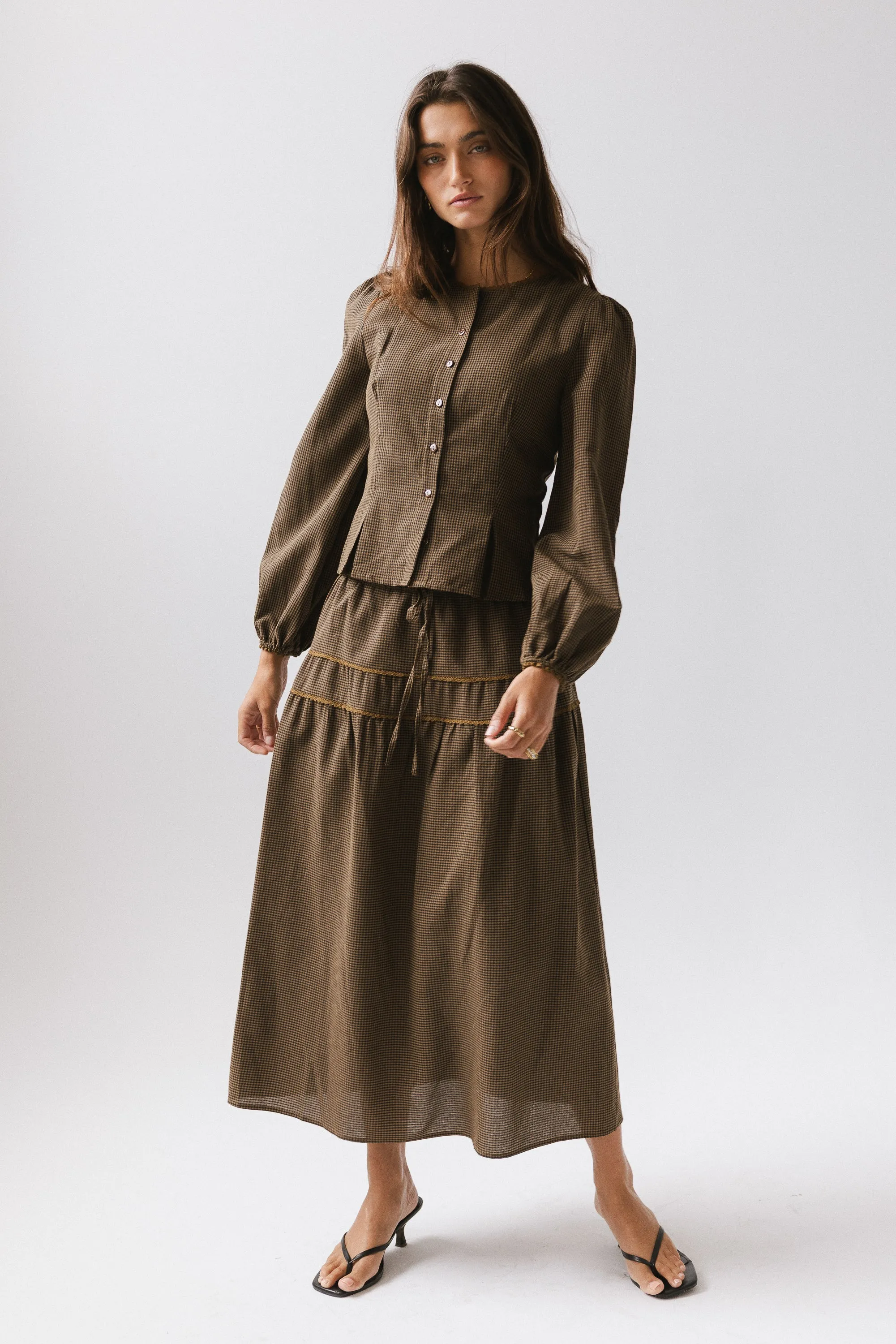 Keira Gingham Midi Skirt sold by bohme product image thumbnail 5