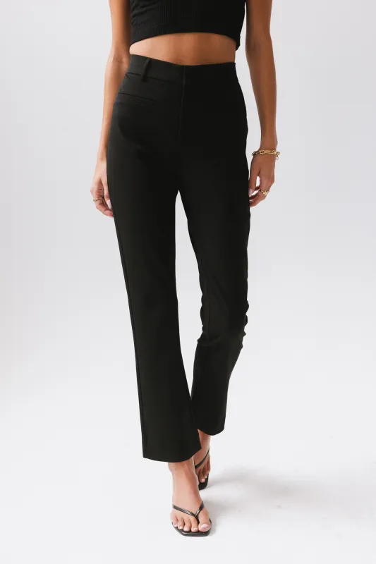 Willow Slim Straight Trouser in Black sold by bohme