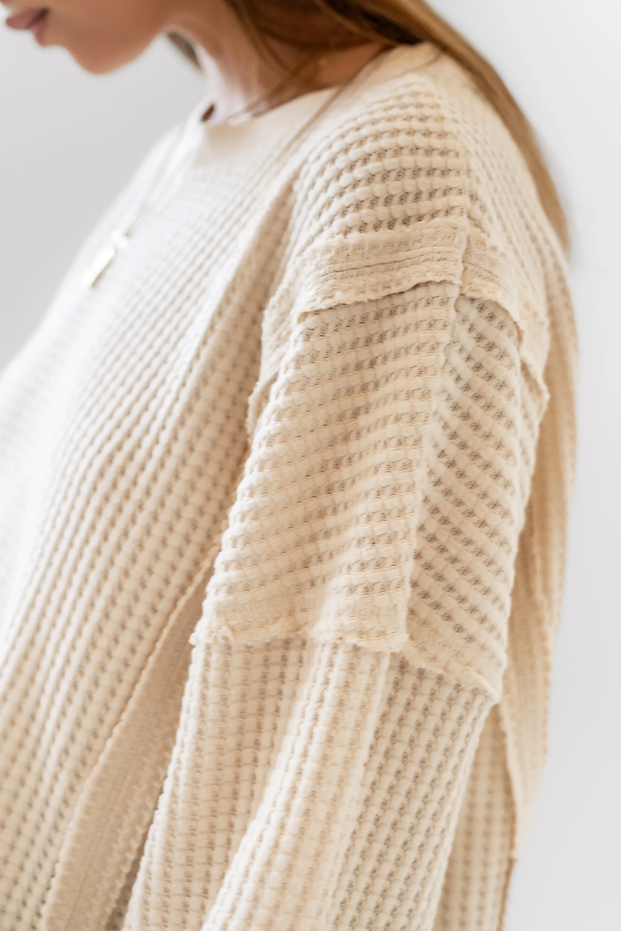 Trace Waffle Knit Top in Cream - FINAL SALE sold by bohme product image thumbnail 4
