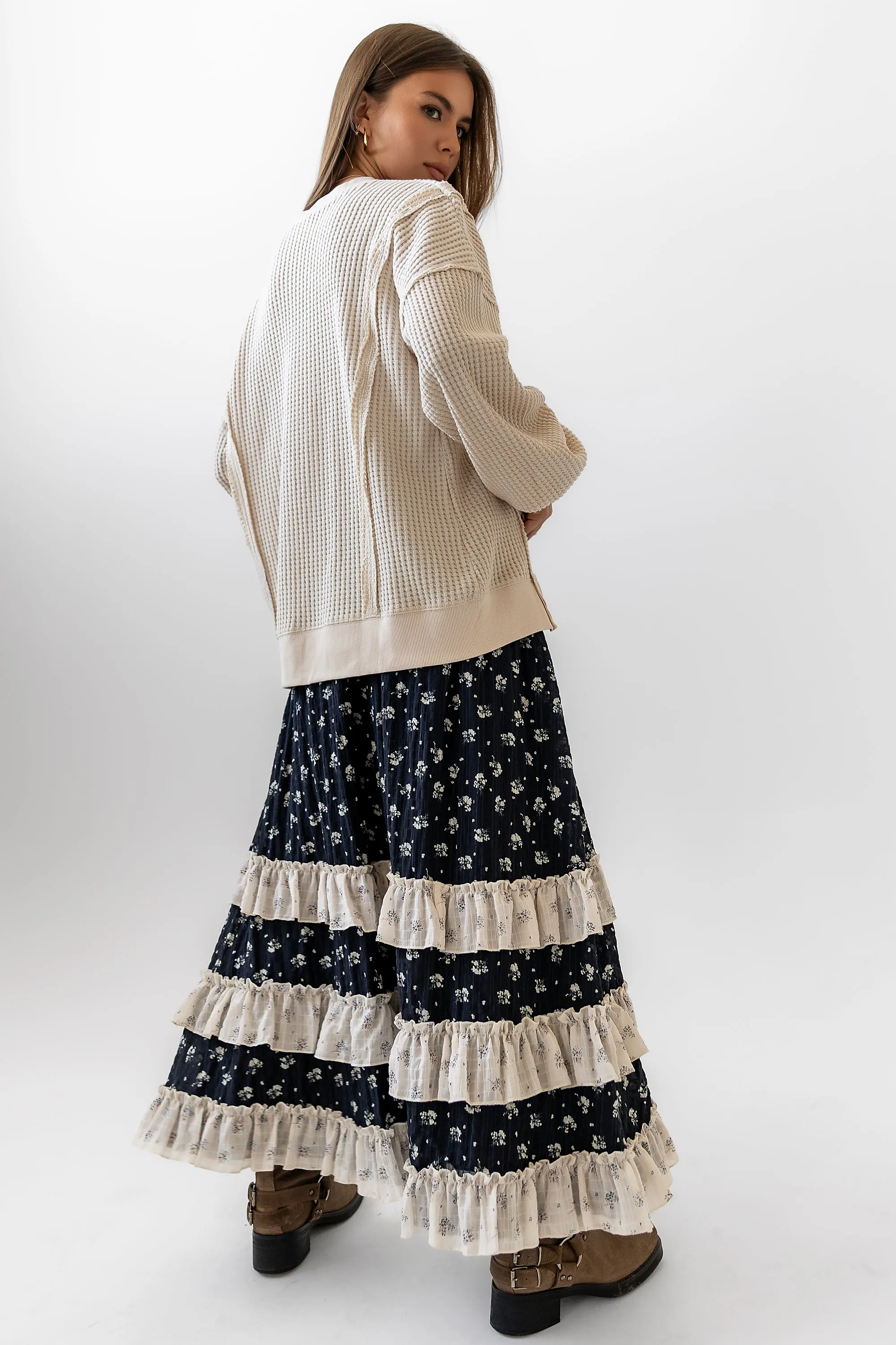 Trace Waffle Knit Top in Cream - FINAL SALE sold by bohme product image thumbnail 5