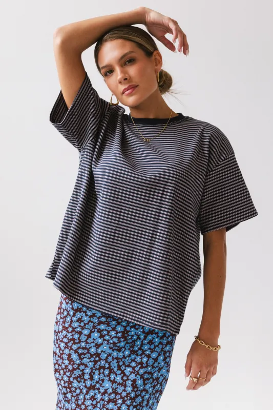 Salem Knit Top in Navy sold by bohme