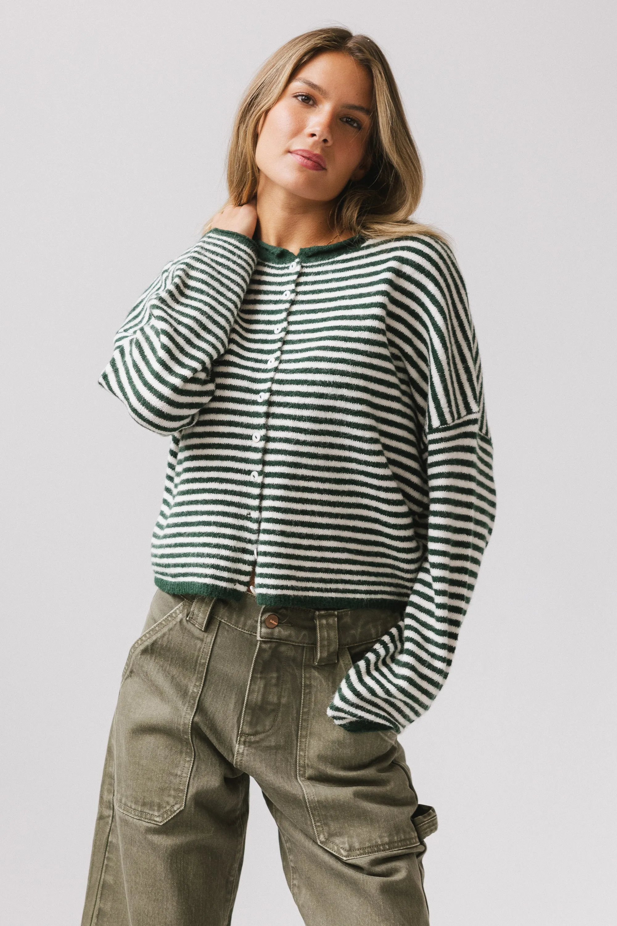 Miriam Striped Cardigan in Forest sold by bohme product image thumbnail 5