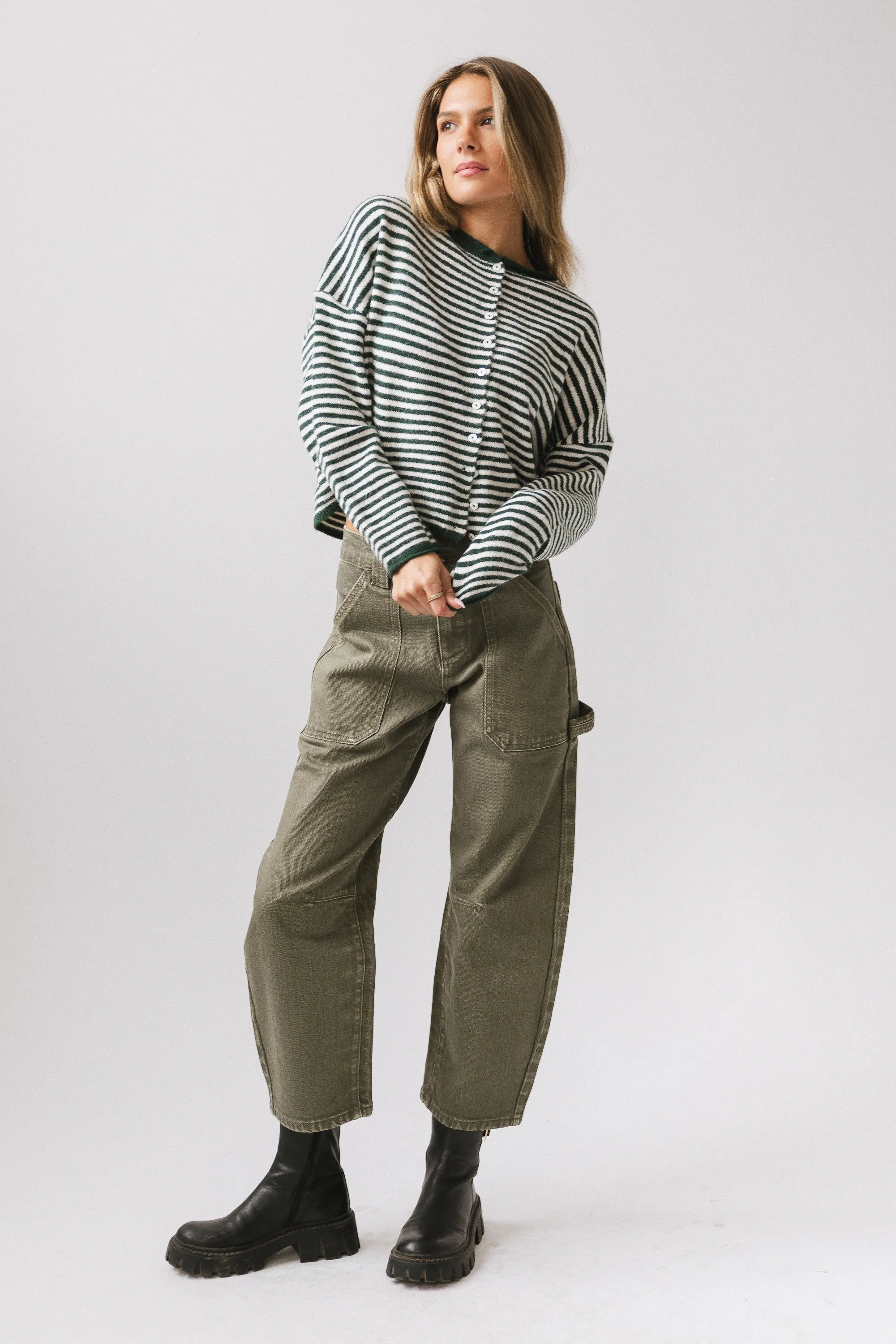 Miriam Striped Cardigan in Forest sold by bohme product image thumbnail 4