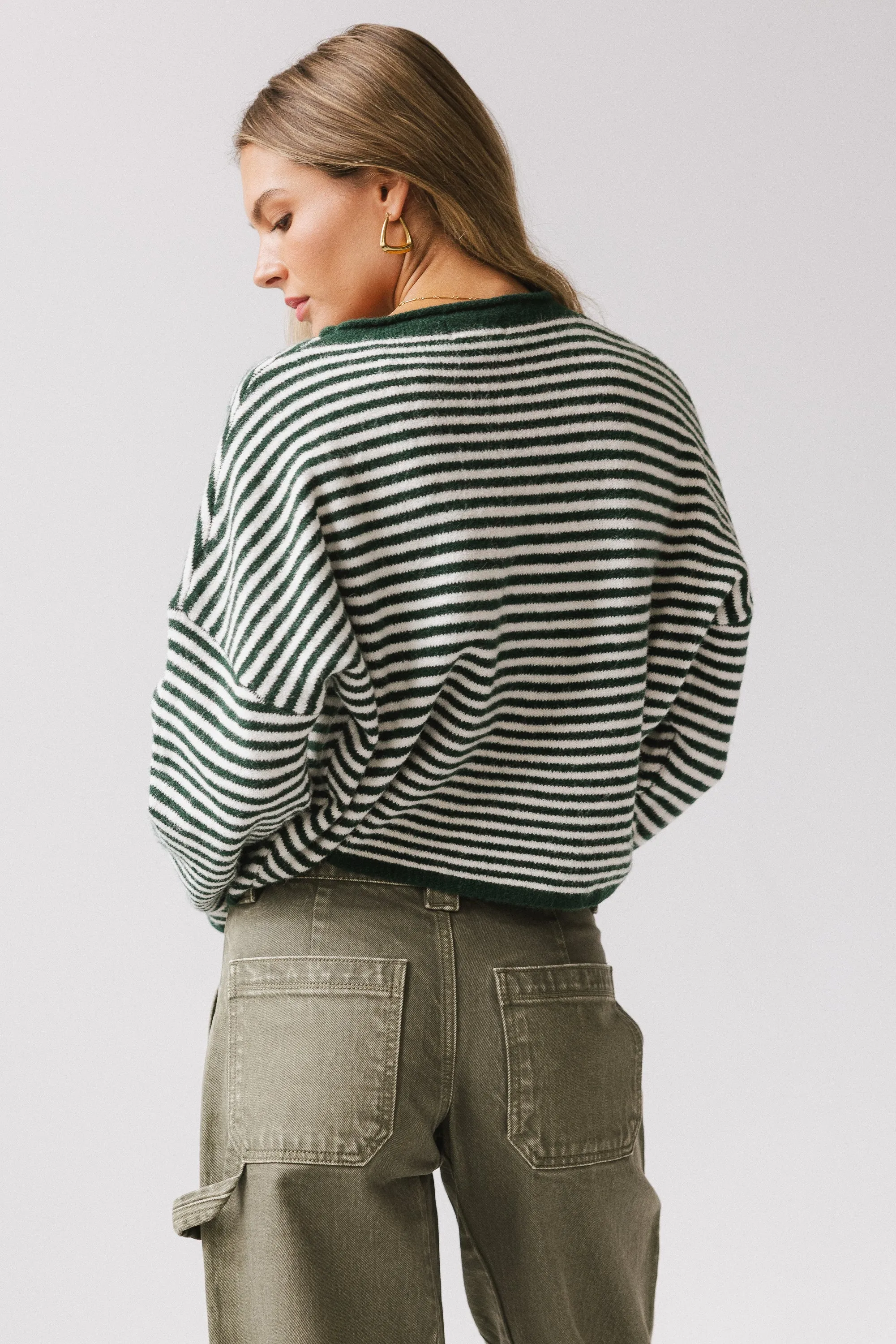 Miriam Striped Cardigan in Forest sold by bohme product image thumbnail 3