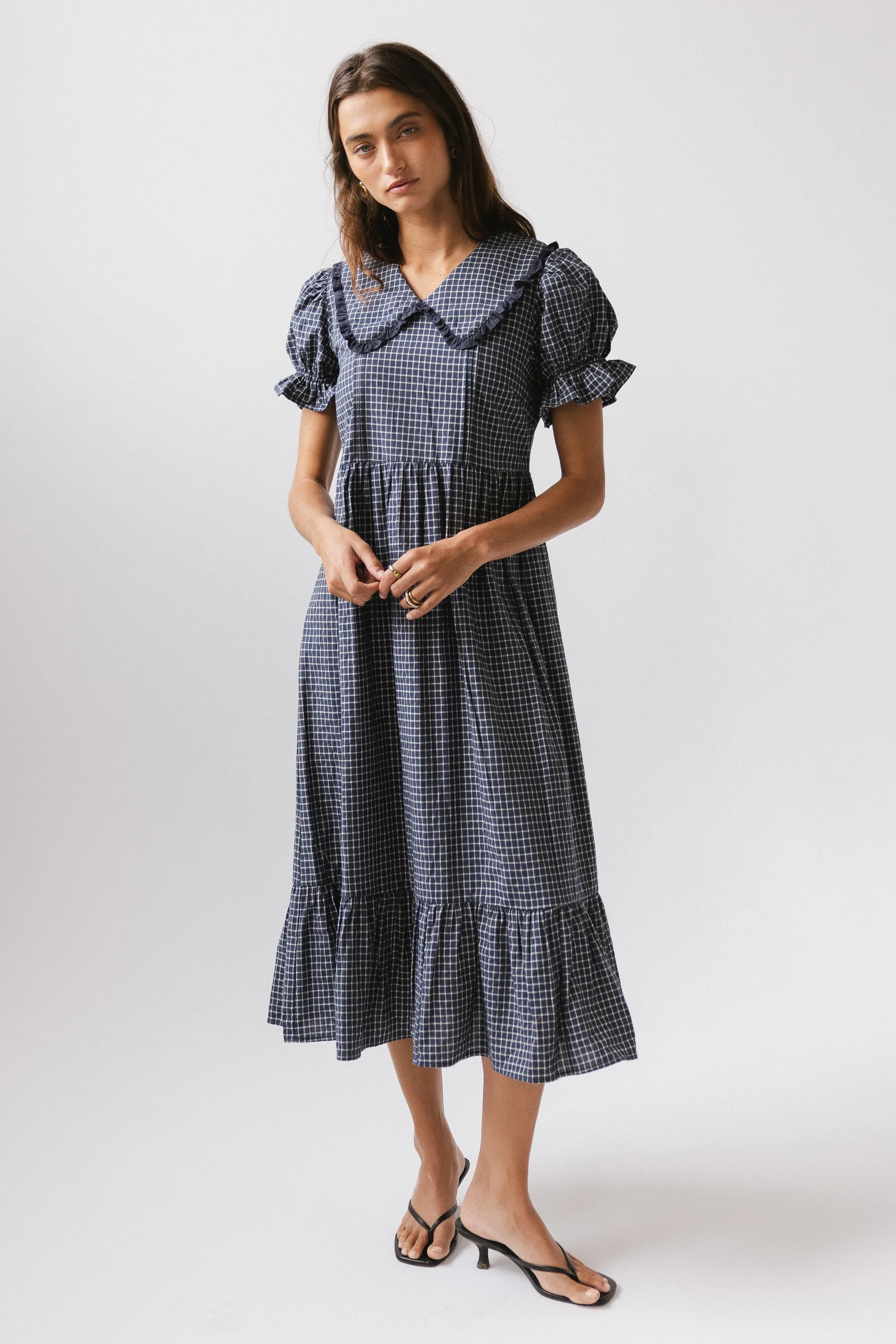 Sammie Plaid Midi Dress sold by bohme