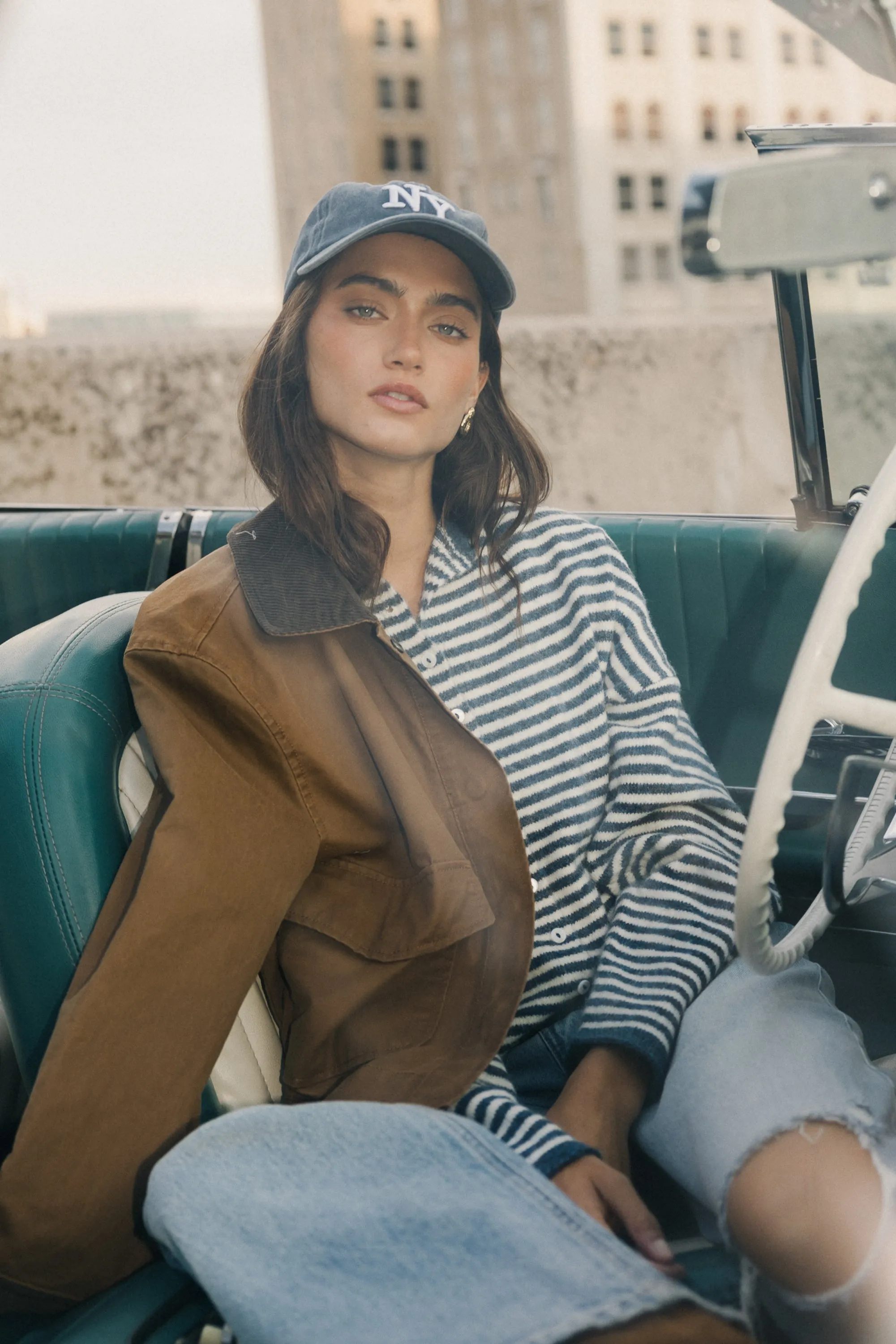 Krue Contrast Jacket in Brown sold by bohme