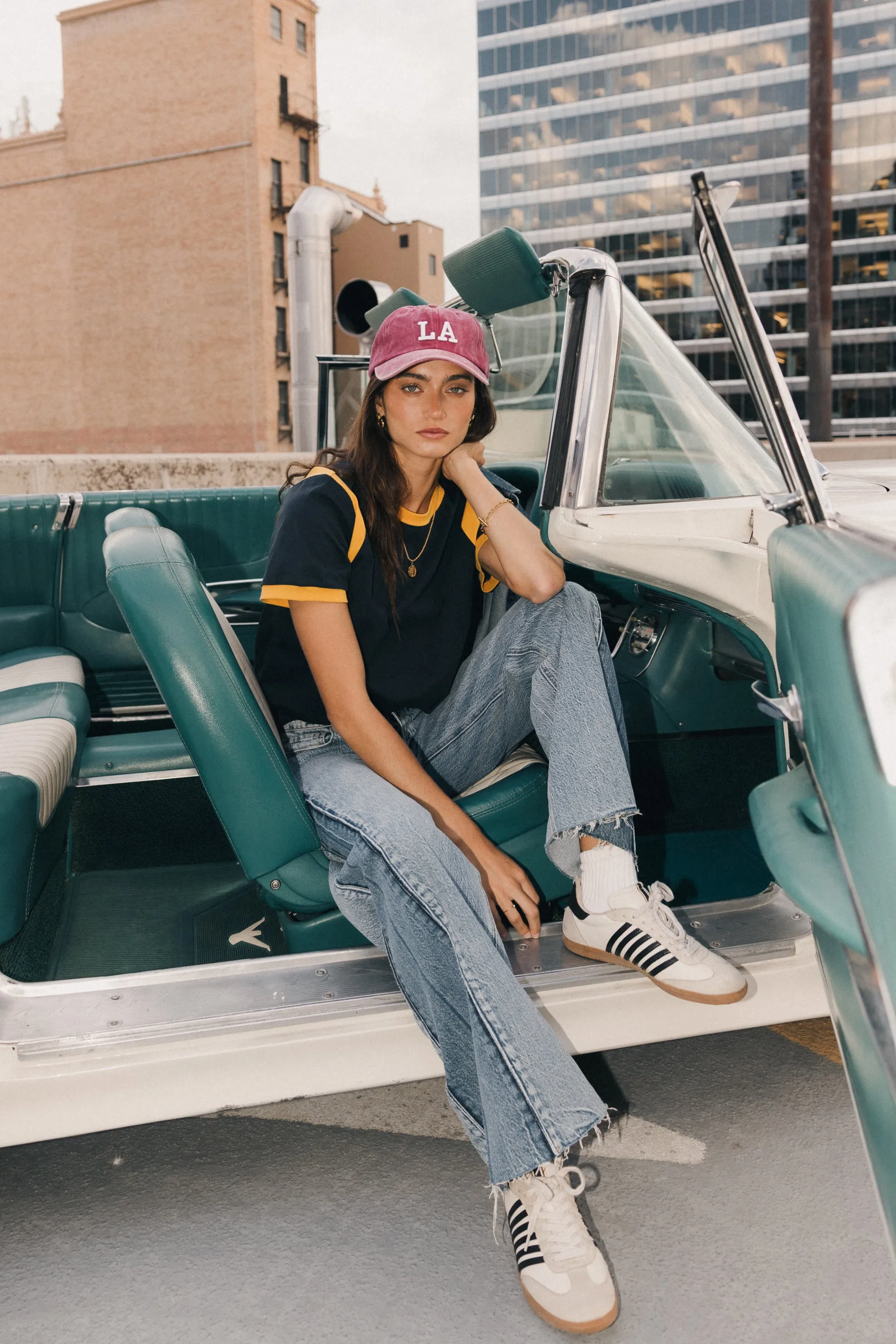 Emma Contrast Top in Navy sold by bohme product image thumbnail 5