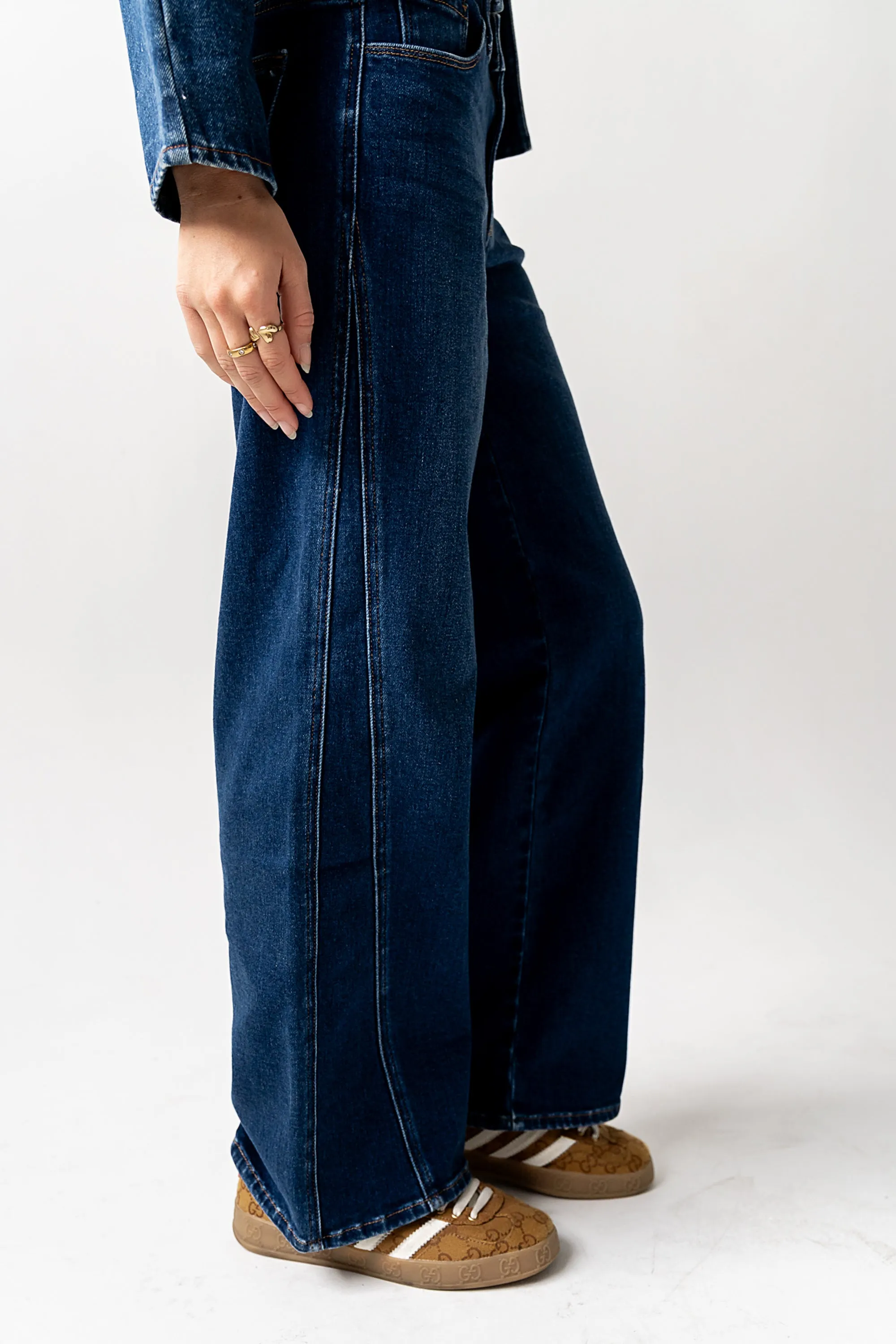 Kate Wide Leg Jeans in Dark Wash sold by bohme product image thumbnail 4