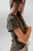 Selena Rolled Sleeve Shirt in Olive sold by bohme