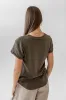 Selena Rolled Sleeve Shirt in Olive sold by bohme