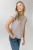 Selena Rolled Sleeve Shirt in Taupe sold by bohme