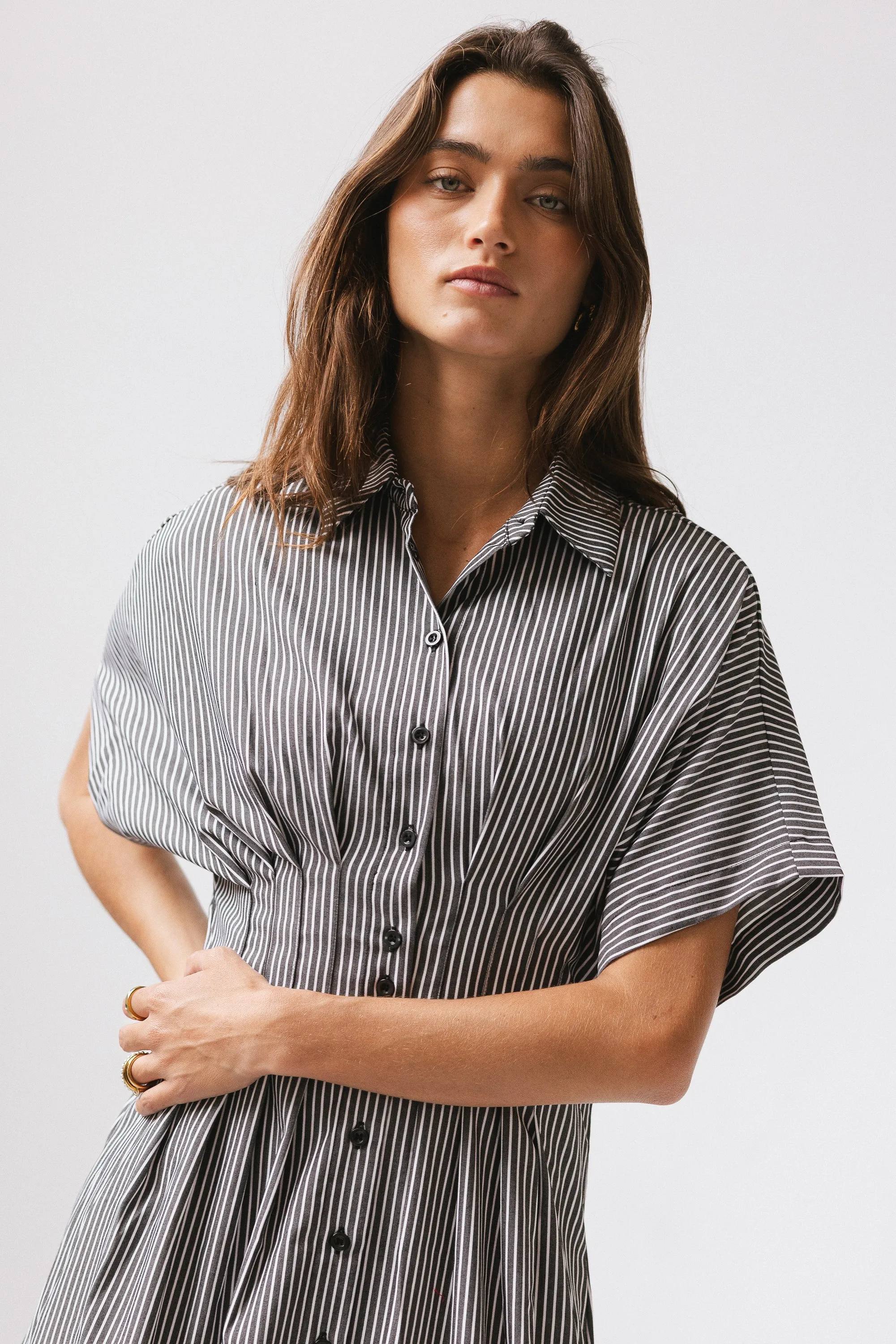 Collins Striped Maxi Dress in Grey sold by bohme product image thumbnail 4