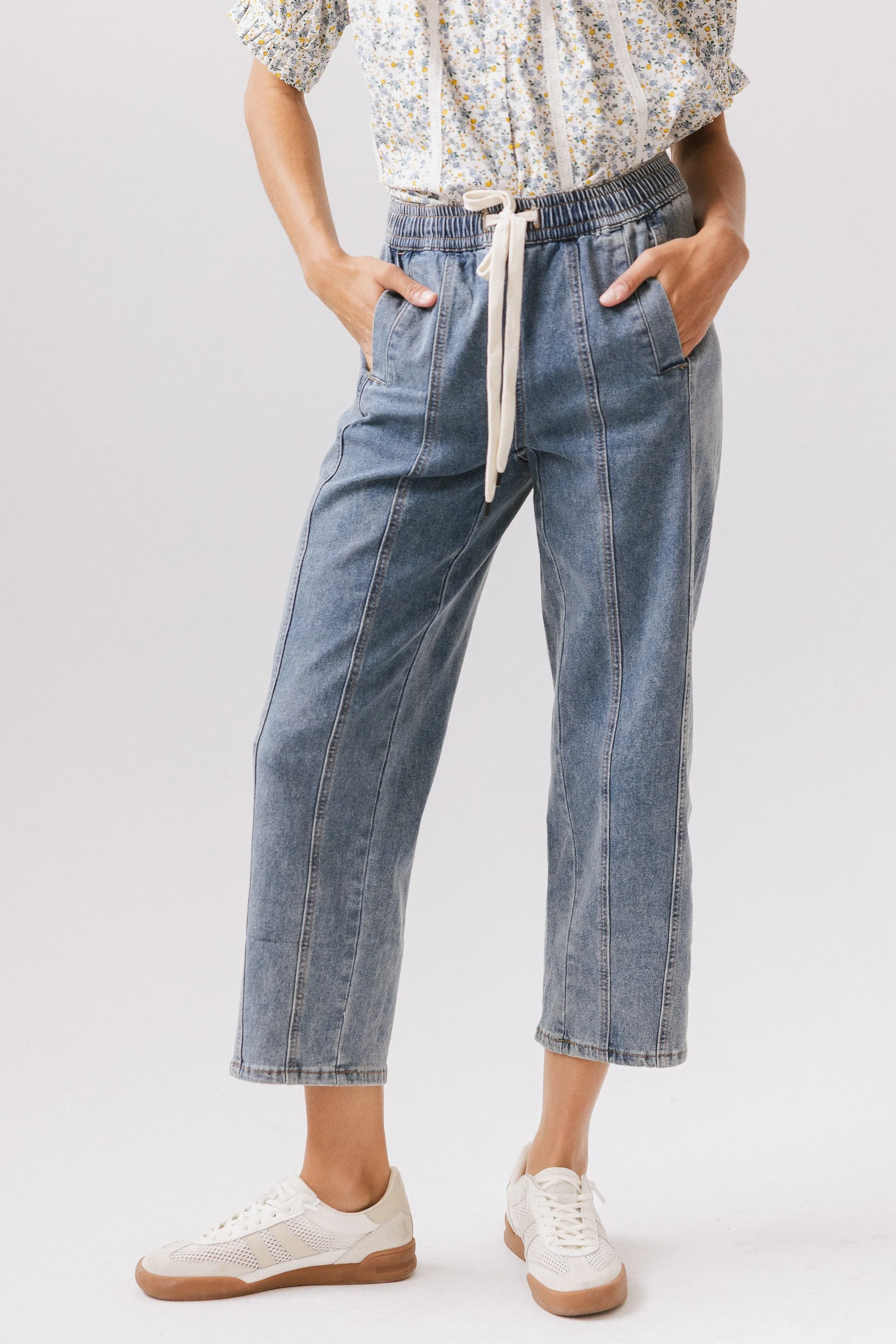 Khai Cropped Pants in Denim - FINAL SALE sold by bohme