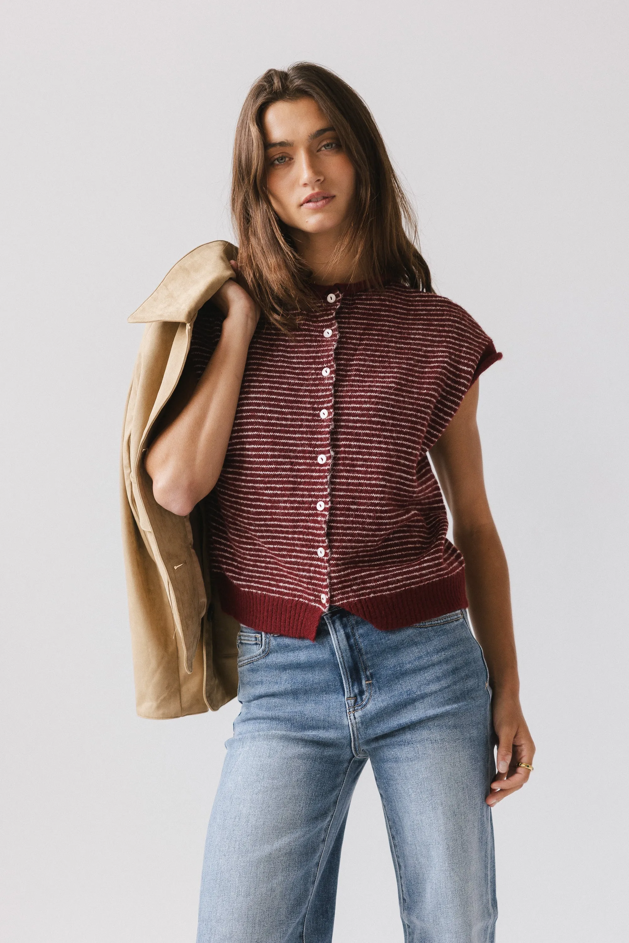 Clark Cardigan in Wine sold by bohme