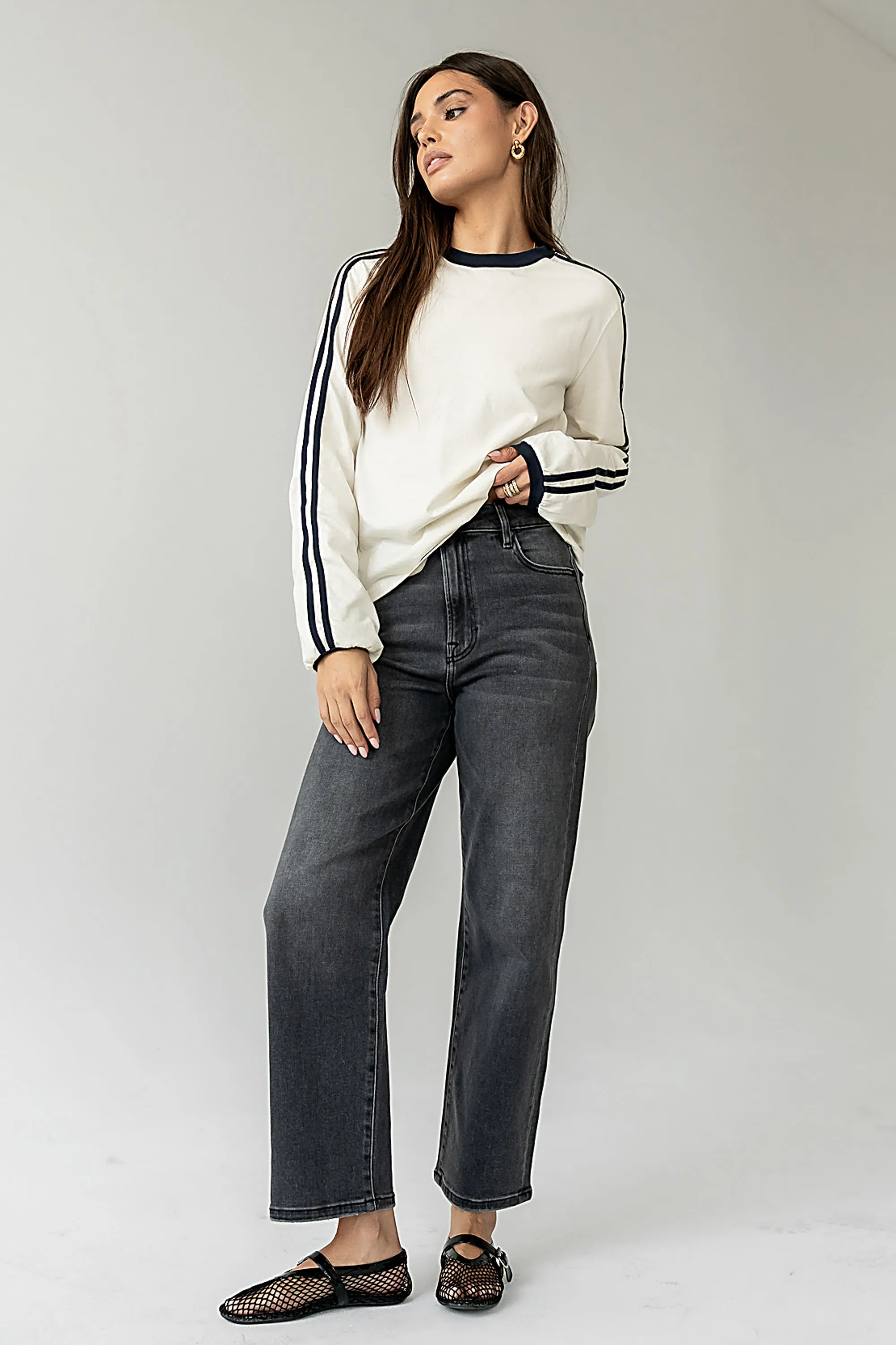 Romy Striped Top in Bone sold by bohme product image thumbnail 2