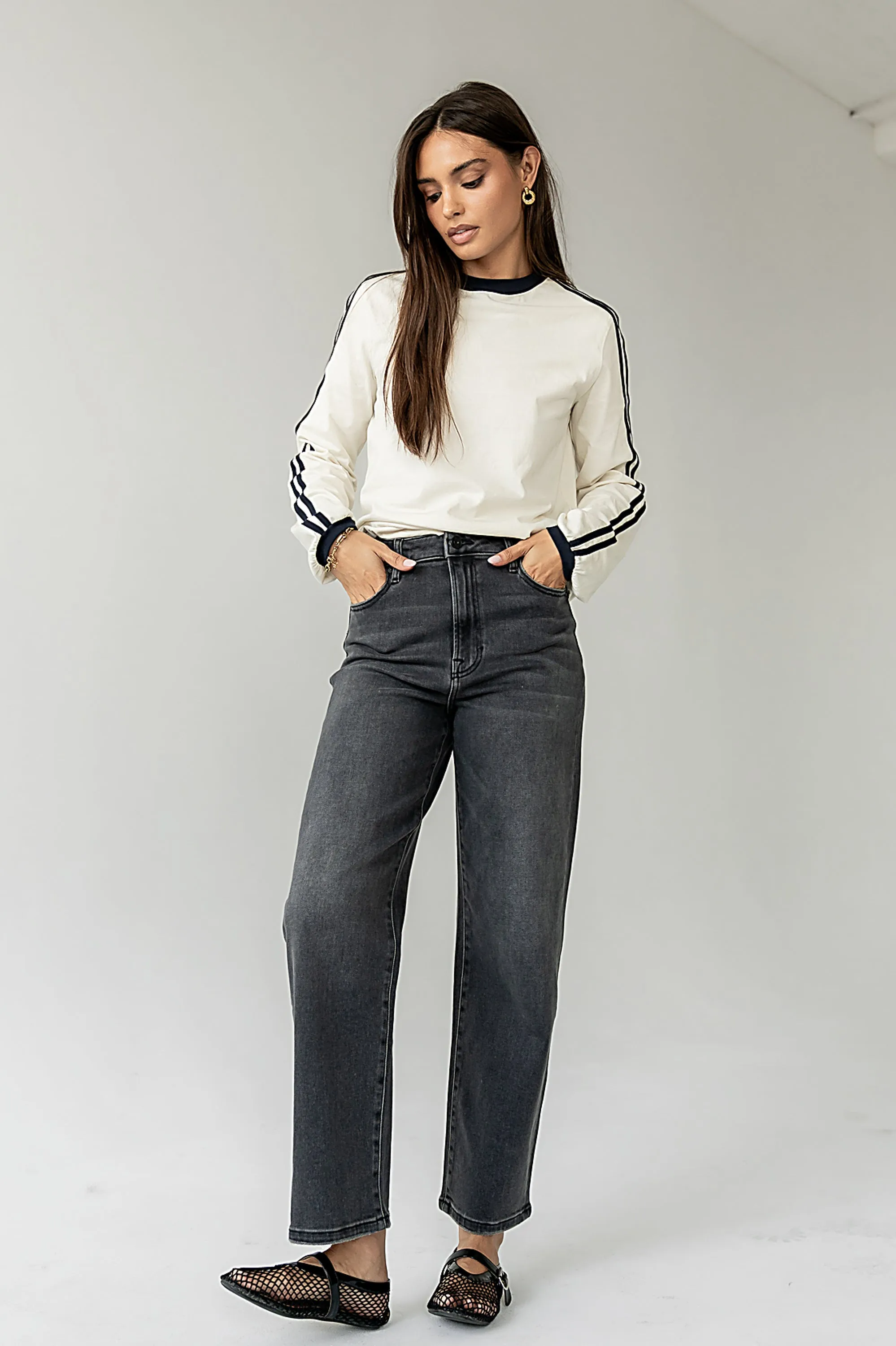 Romy Striped Top in Bone sold by bohme product image thumbnail 3