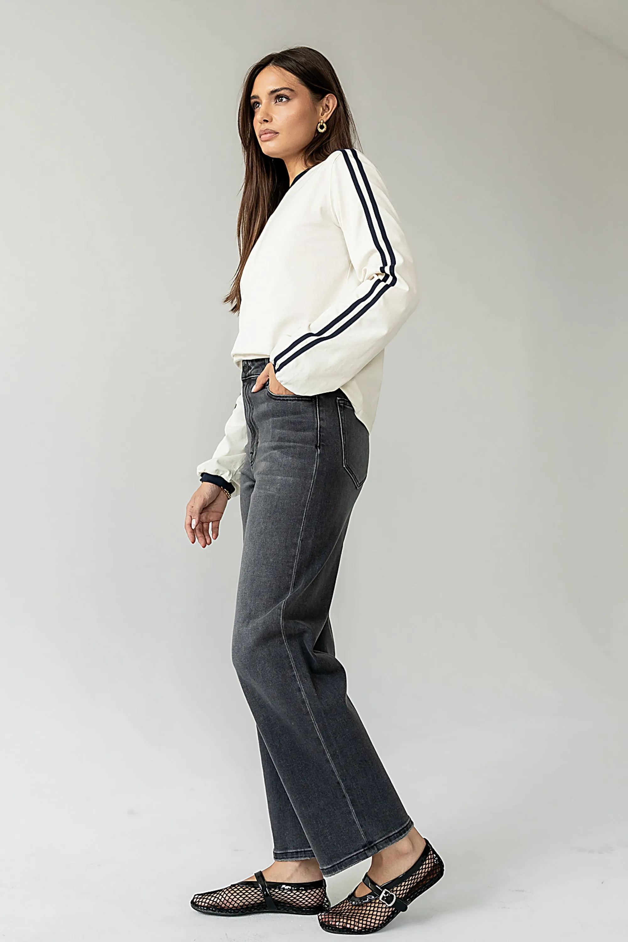 Romy Striped Top in Bone sold by bohme product image thumbnail 5