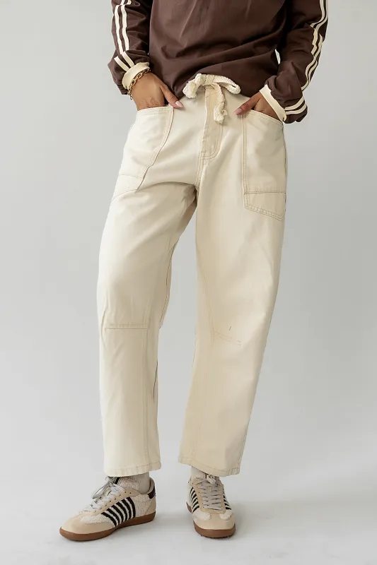Jocelyn Barrel Jeans in Cream - FINAL SALE sold by bohme