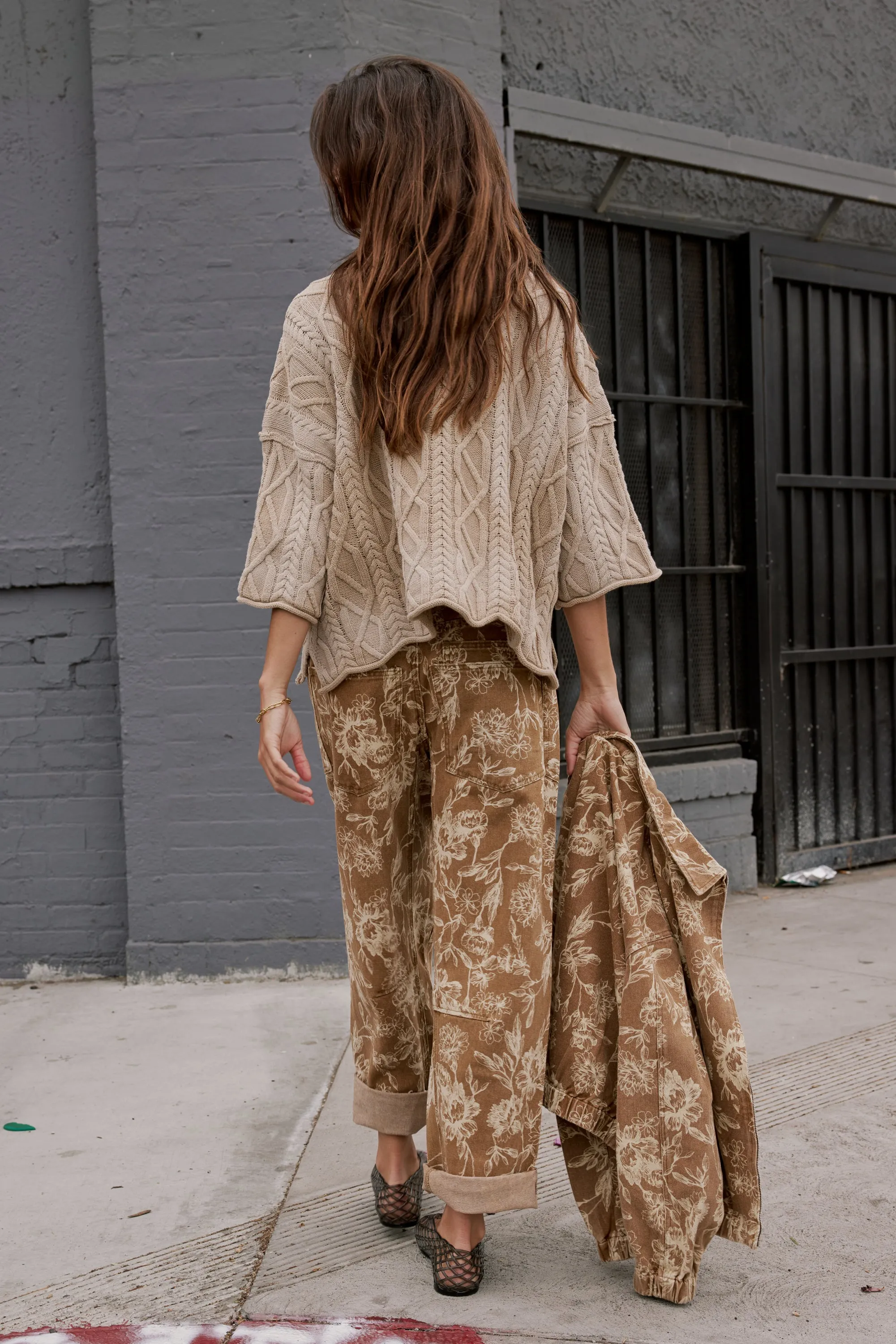 Raegan Cable Knit Sweater in Tan sold by bohme product image thumbnail 3