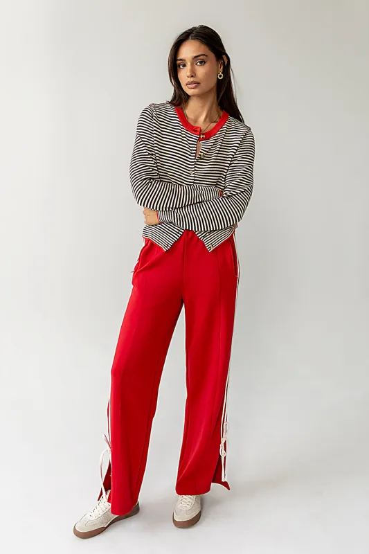 Josy Button Front Cardigan in Red sold by bohme