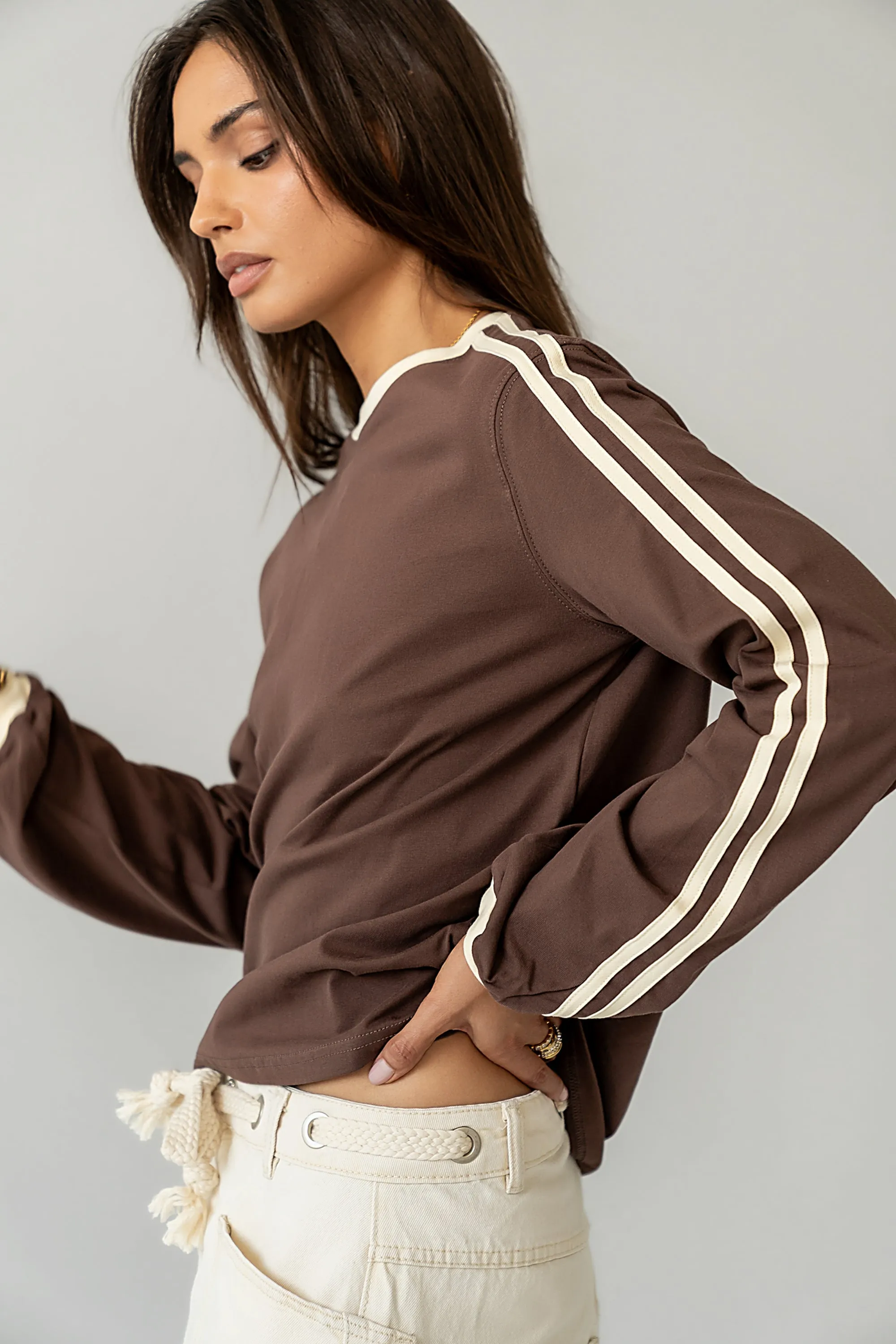 Romy Striped Top in Brown sold by bohme product image thumbnail 2