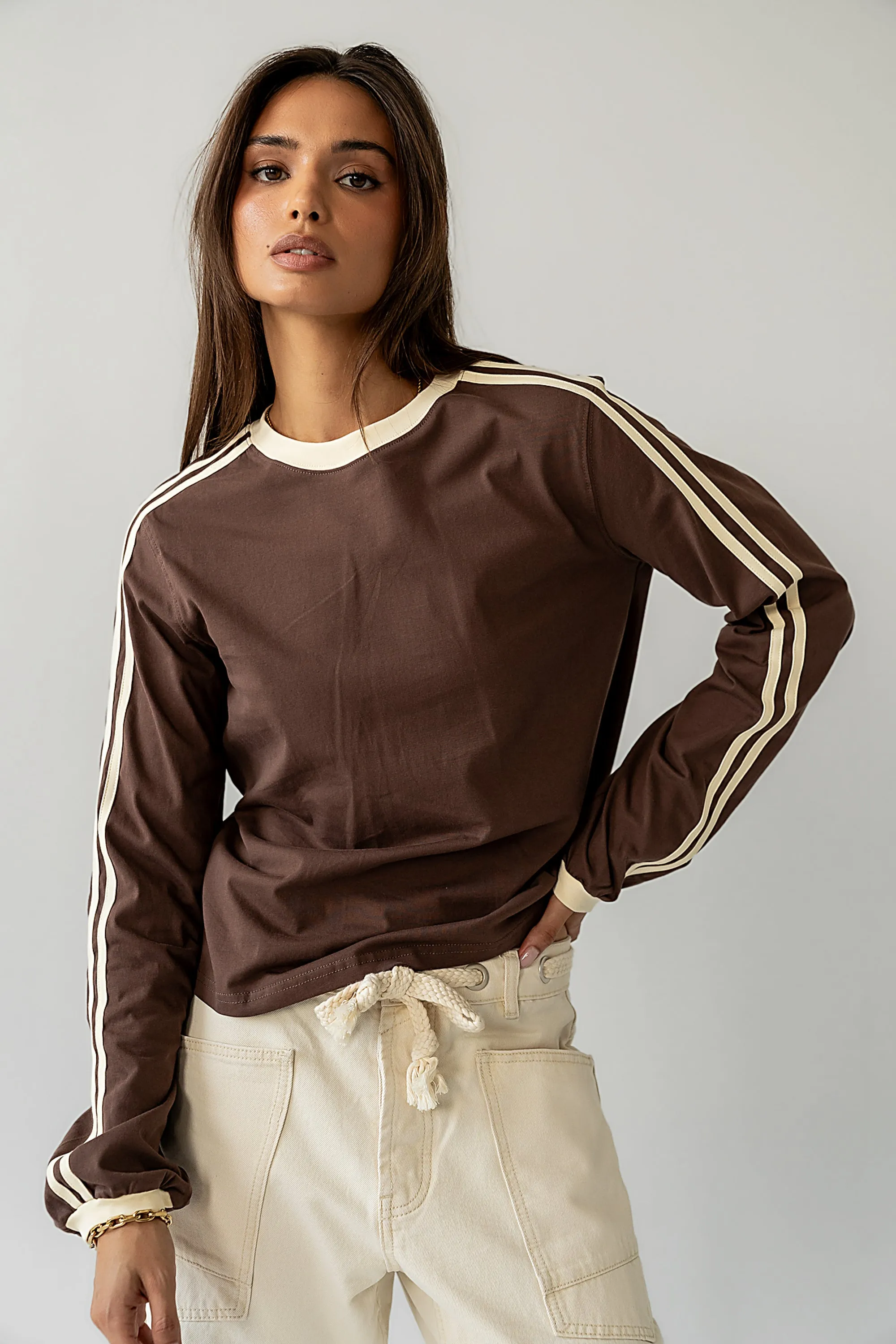 Romy Striped Top in Brown sold by bohme product image thumbnail 5